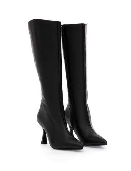 Siyah  Topuklu Deri Çizme - 50314213011