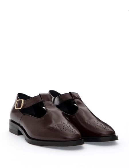 Bordo Casual Deri Ayakkabı - 50315578004