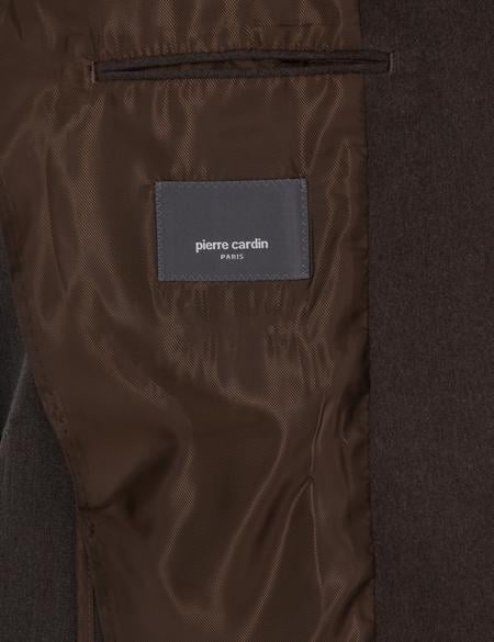 Kahverengi Slim Fit Flanel Dokulu Ceket - 50317671107