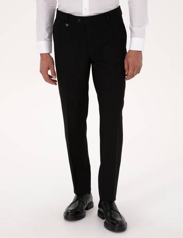 Siyah Ex. Slim Fit Kumaş Pantolon