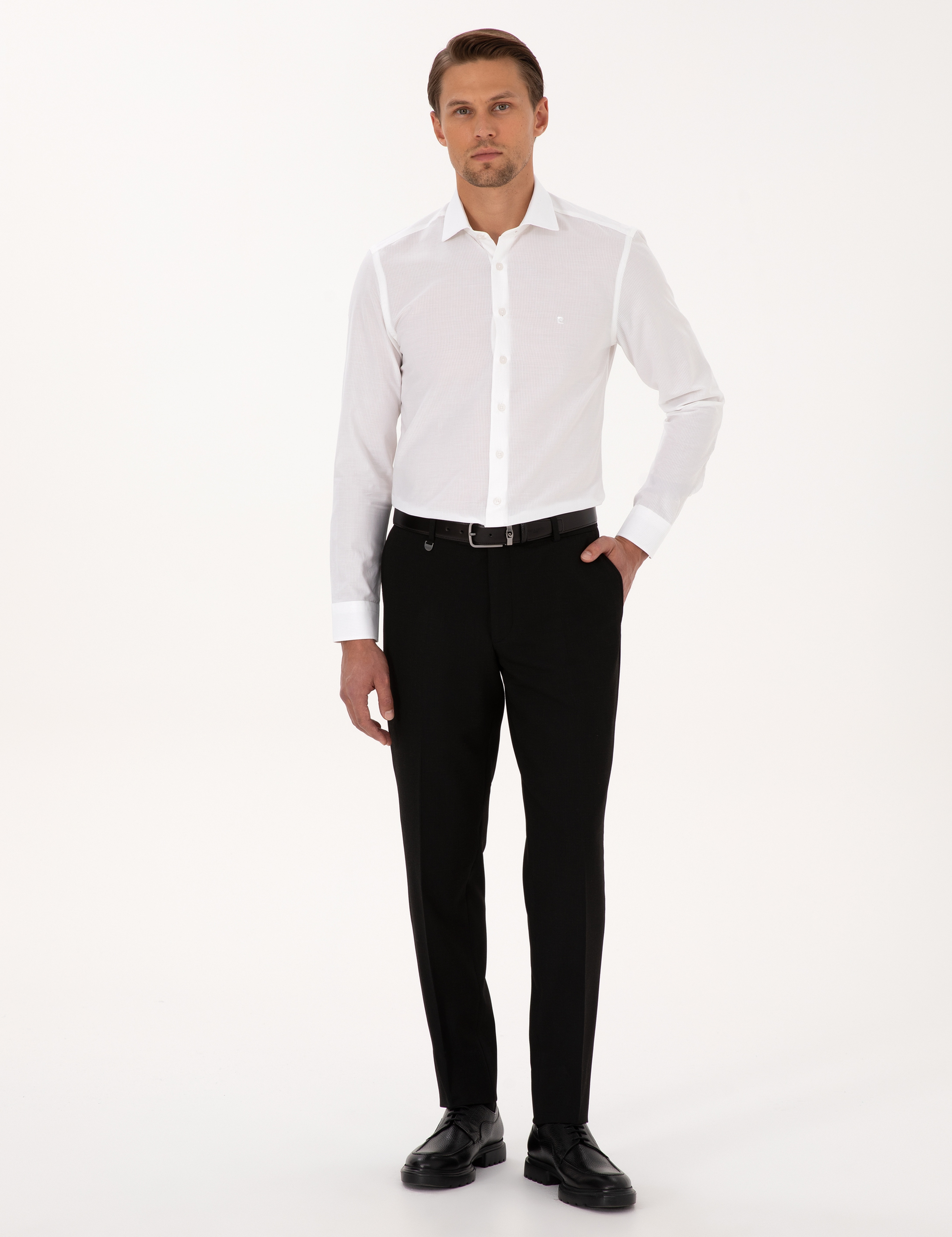 Siyah Ex. Slim Fit Kumaş Pantolon - Image 3