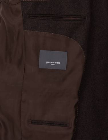 Kahverengi Slim Fit %100 Yün Takım Elbise