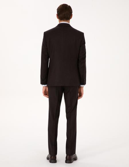 Kahverengi Slim Fit %100 Yün Takım Elbise - 50312948056