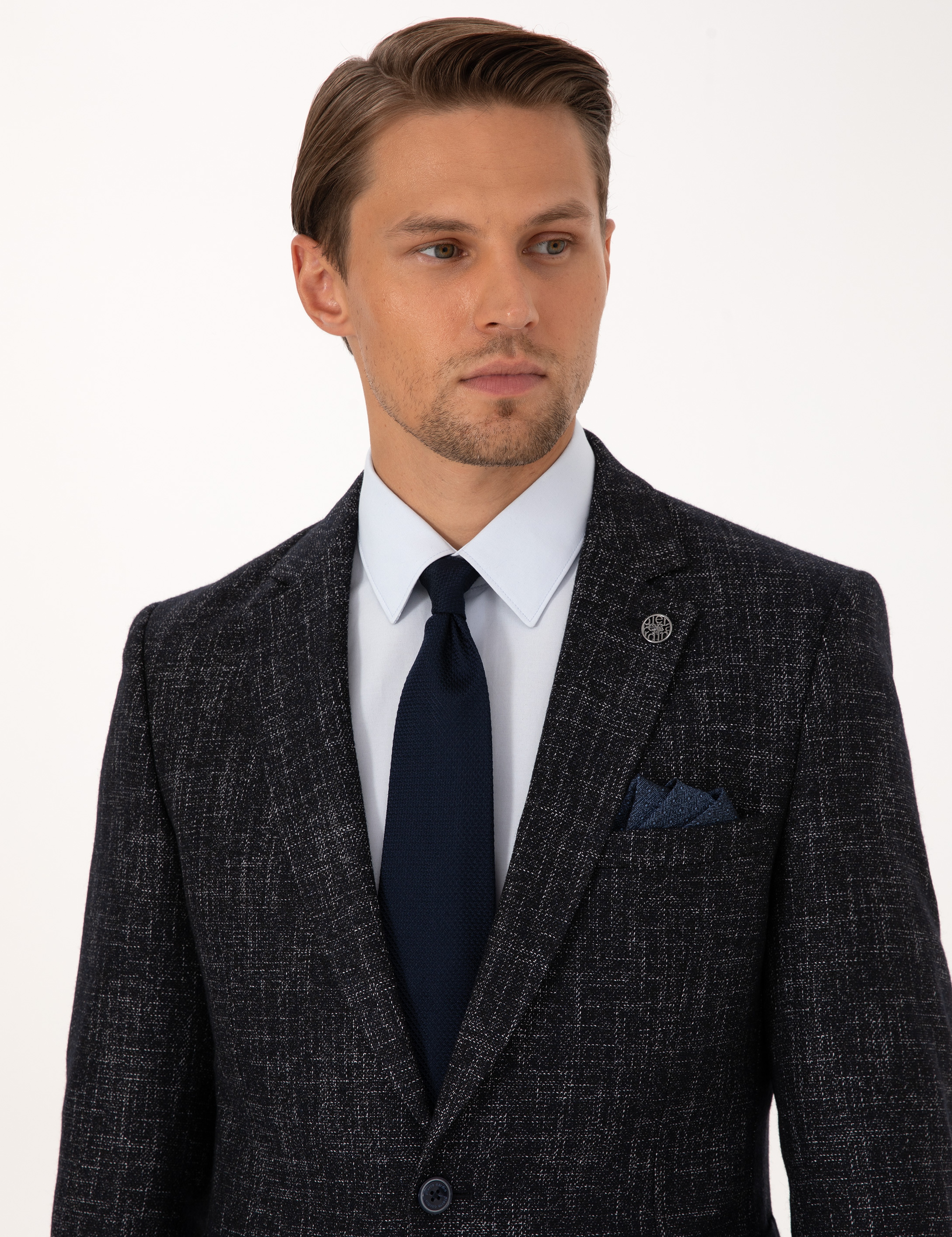 Lacivert Ex. Slim Fit Yün Karışımlı Ceket - Image 2
