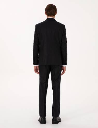 Antrasit Slim Fit %100 Yün Takım Elbise