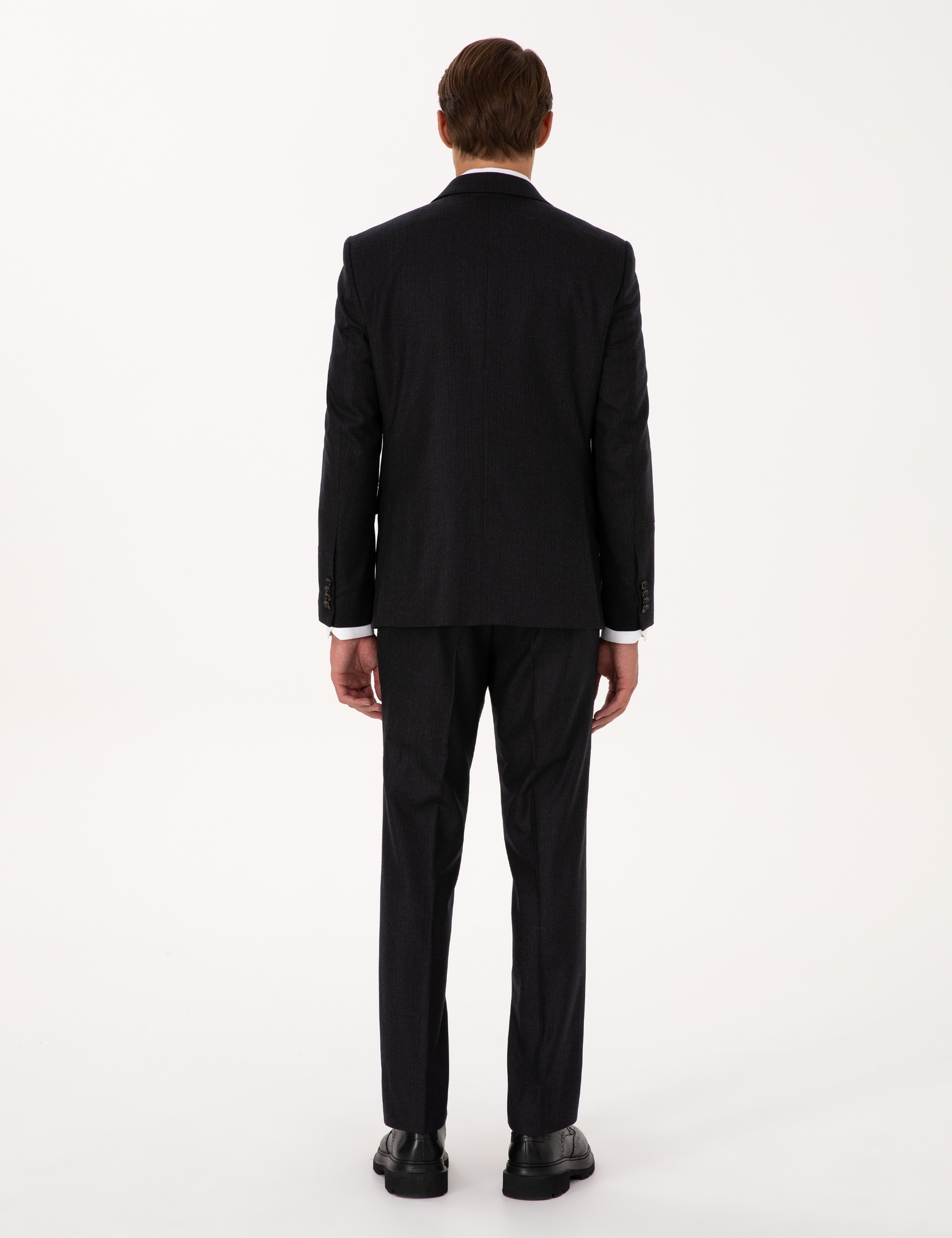 Antrasit Slim Fit %100 Yün Takım Elbise