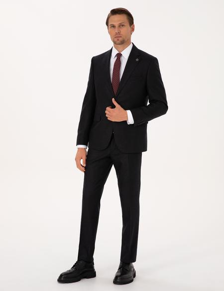 Antrasit Slim Fit %100 Yün Takım Elbise - 50311247044