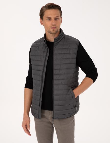 Antrasit Kapitone Yelek - 50313897021