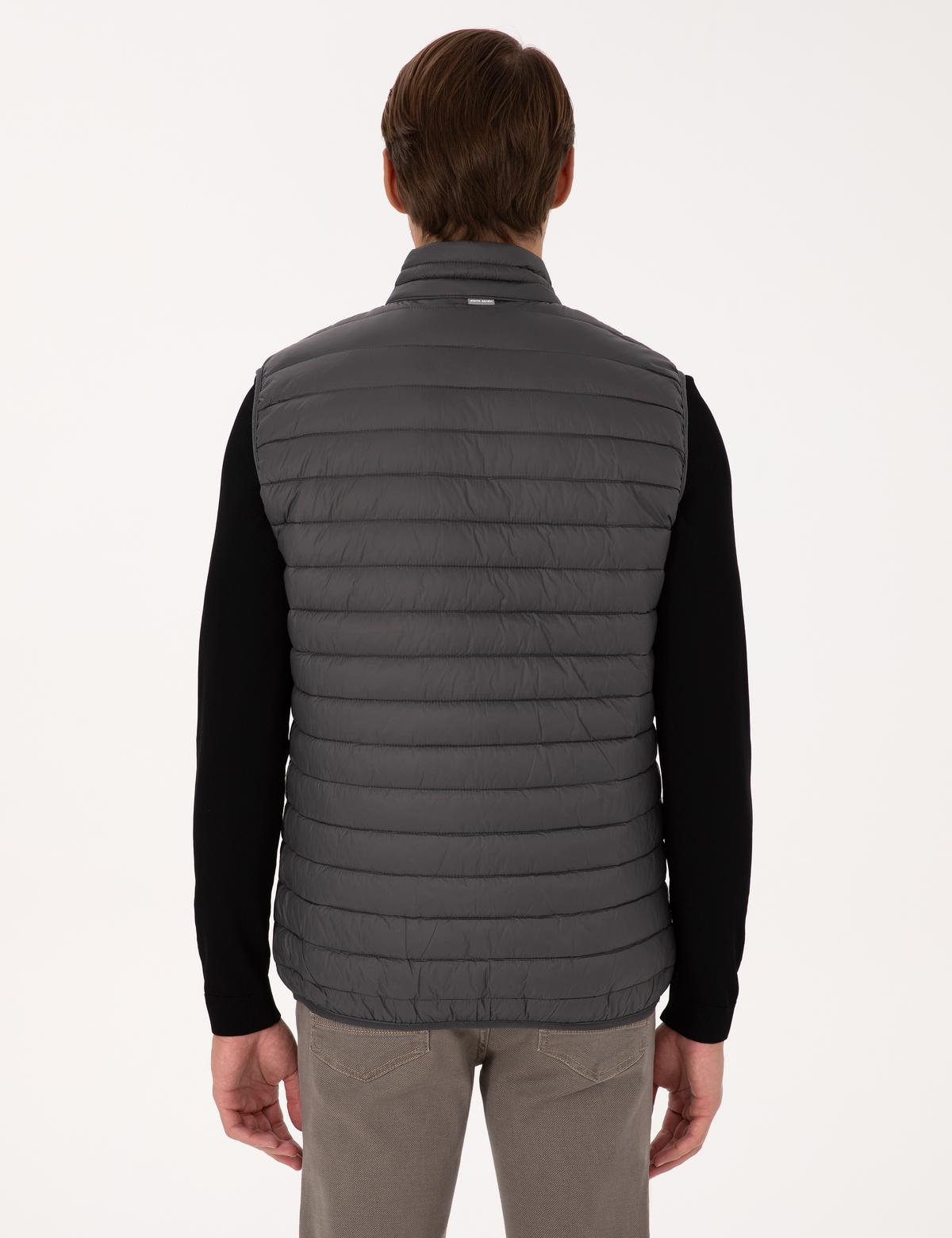 Antrasit Kapitone Yelek - 50313897021