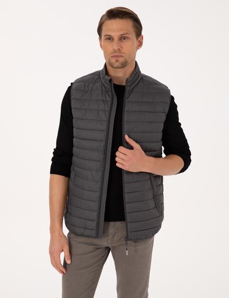 Antrasit Kapitone Yelek - 50313897021