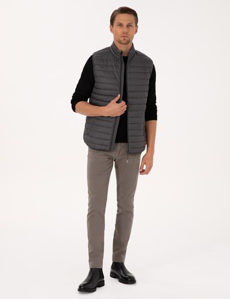 Antrasit Kapitone Yelek - 50313897021