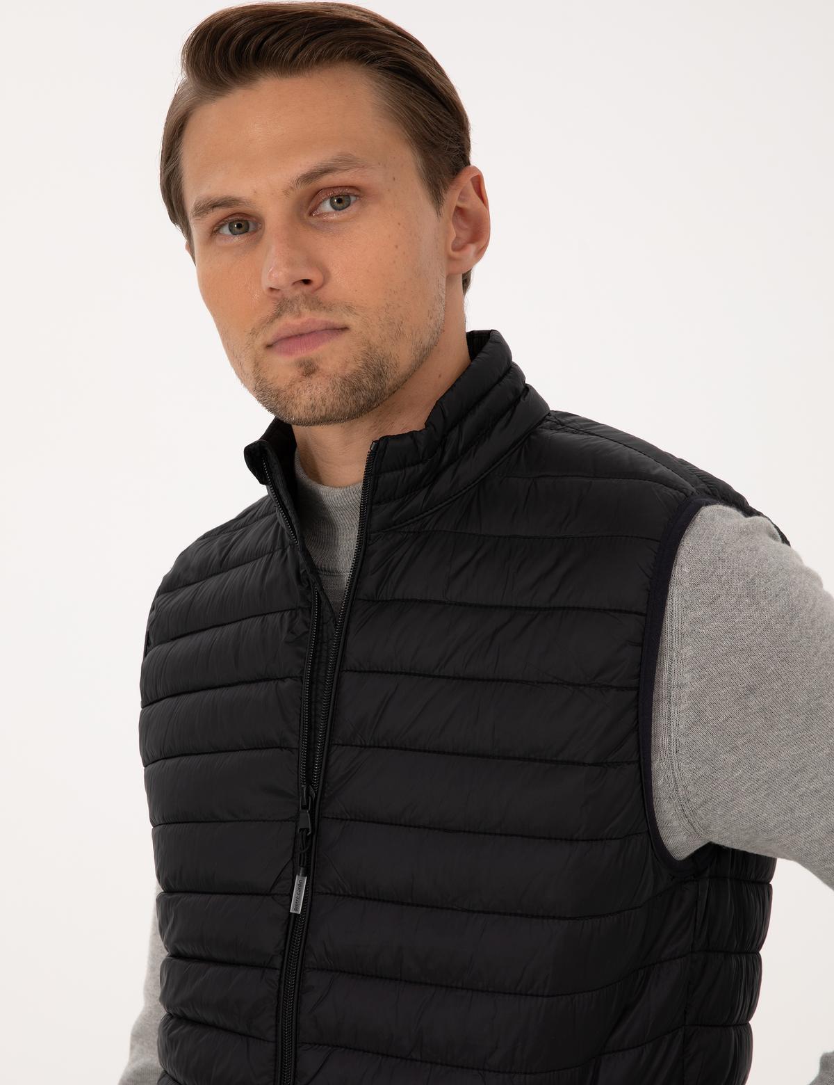 Siyah Kapitone Yelek - 50313897017