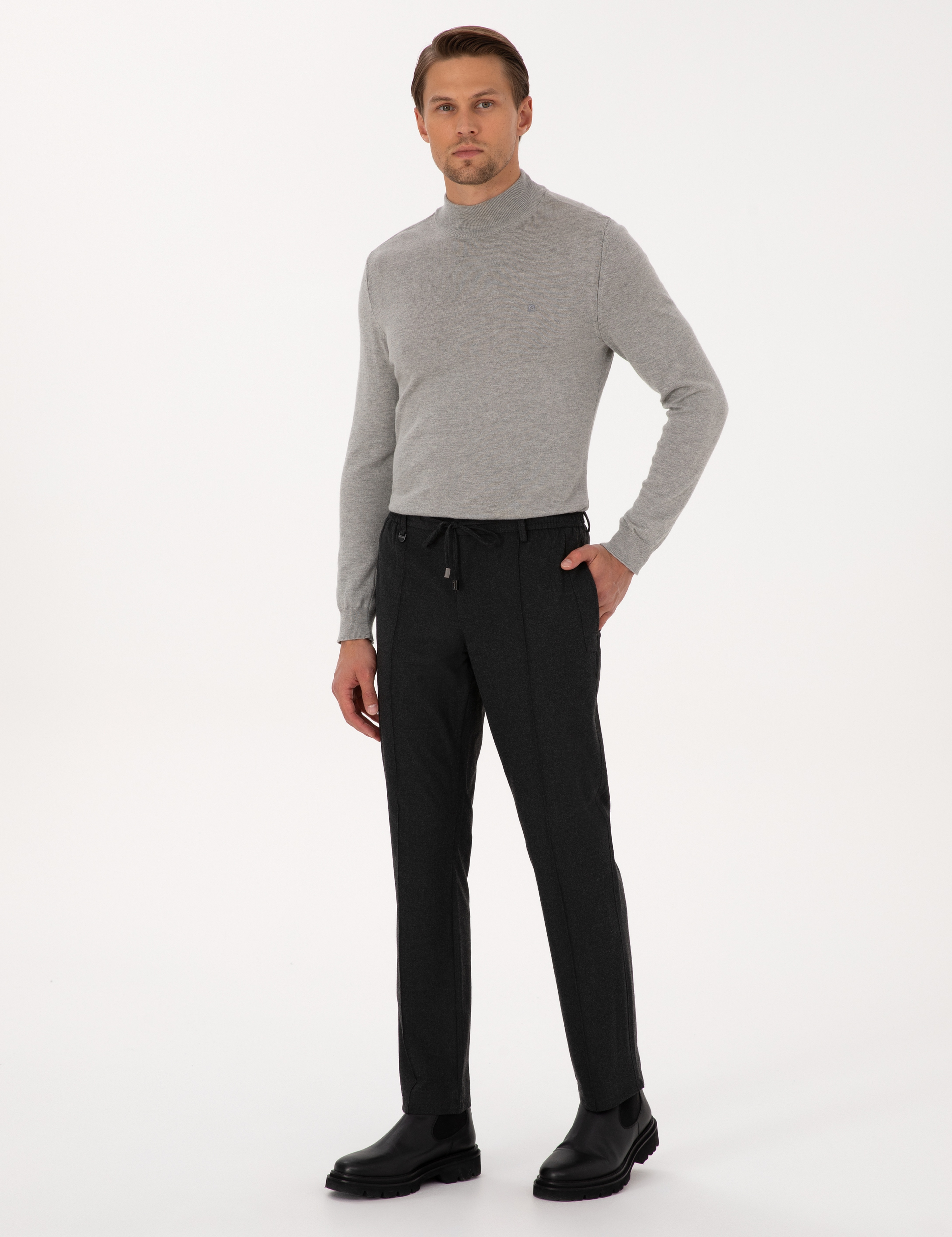 Antrasit Slim Fit Kumaş Pantolon - Image 3