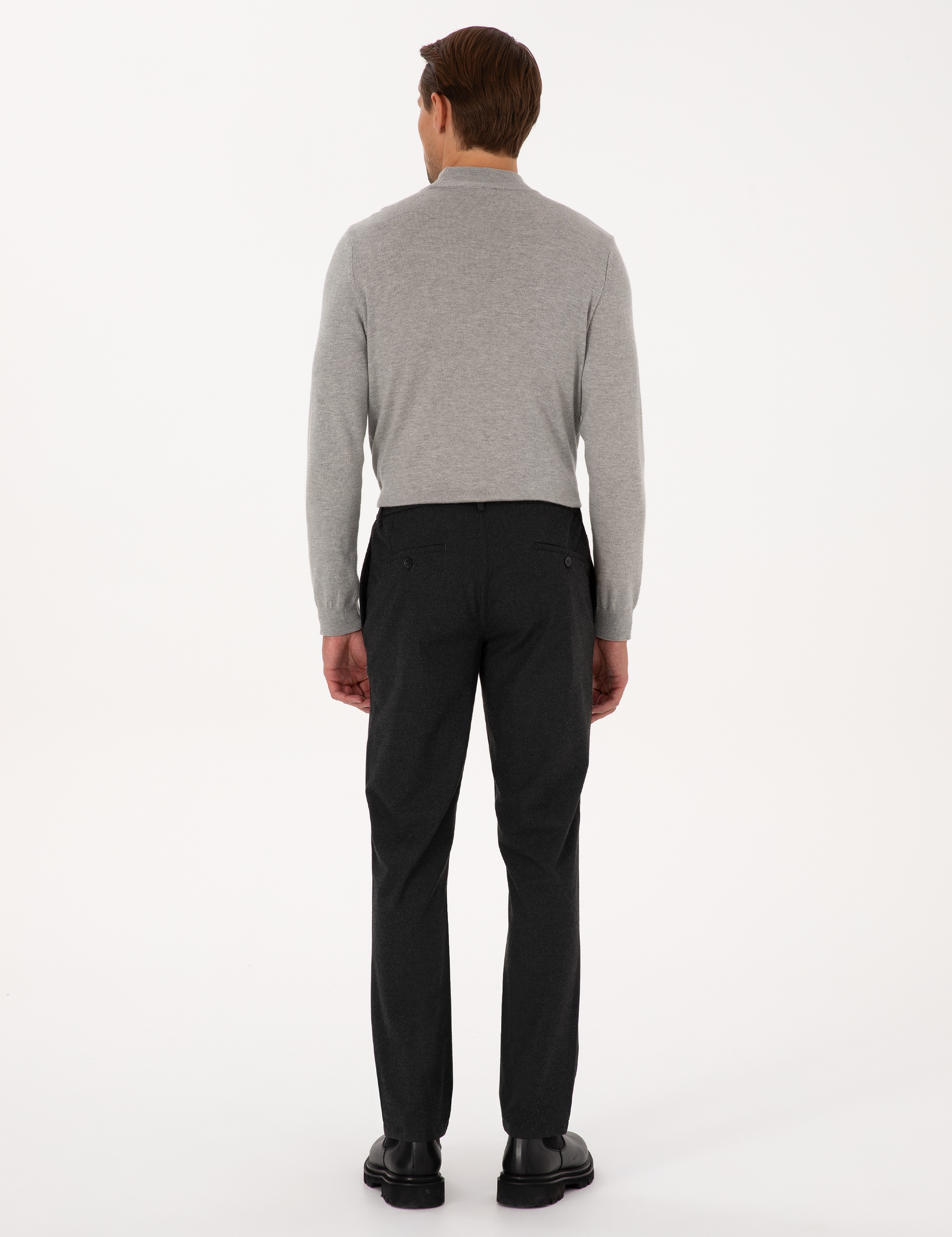 Antrasit Slim Fit Kumaş Pantolon - Image 4