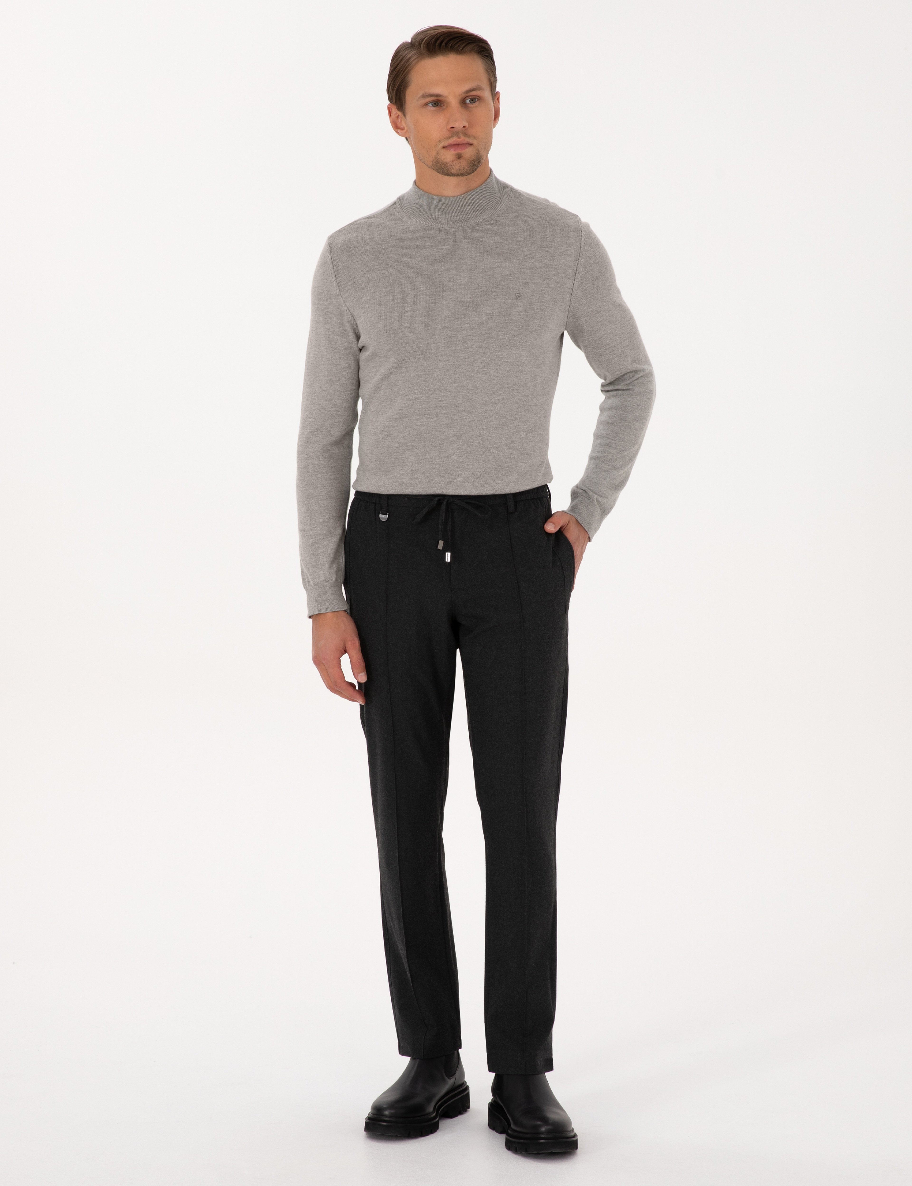 Antrasit Slim Fit Kumaş Pantolon