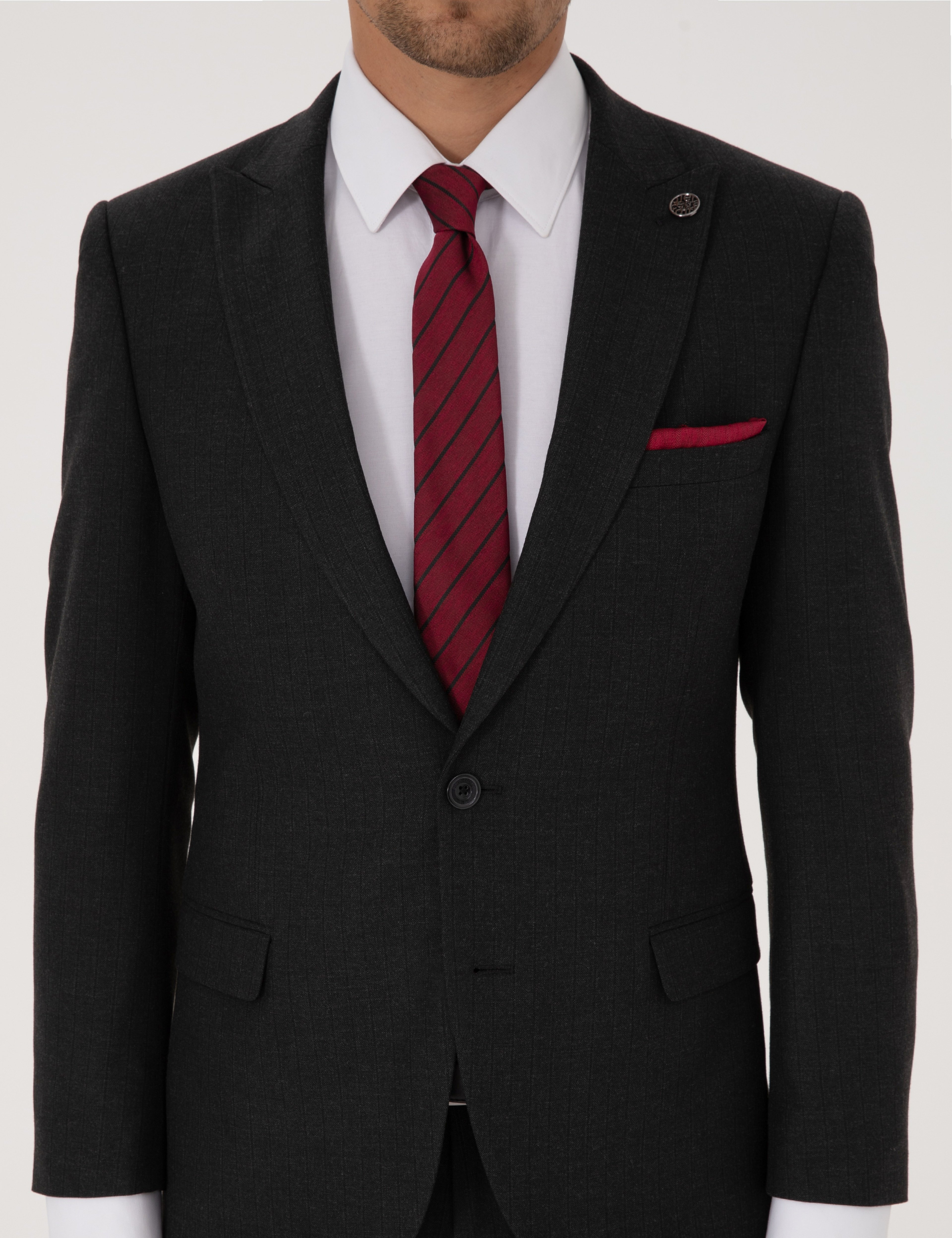 Antrasit Extra Slim Fit Takım Elbise