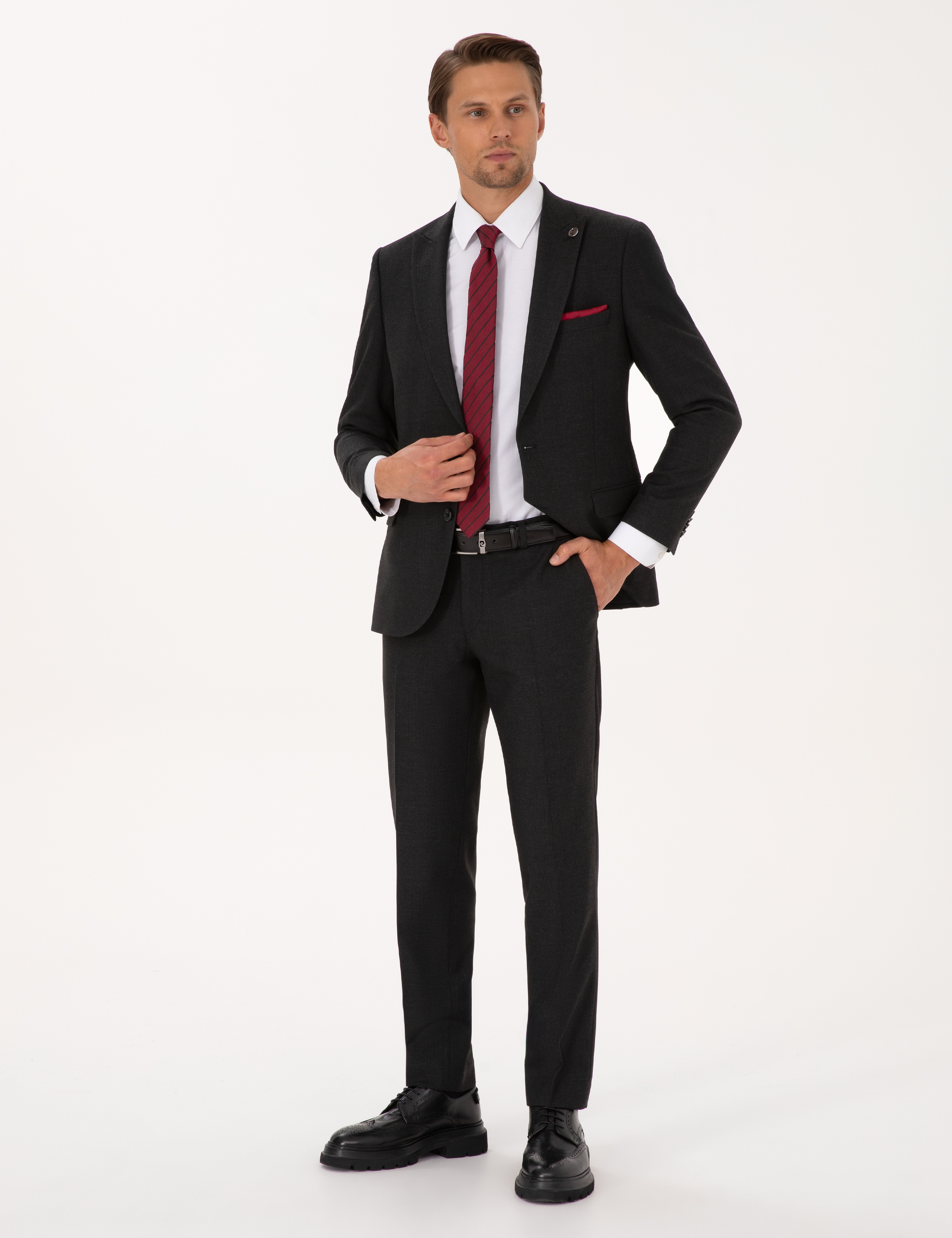 Antrasit Extra Slim Fit Takım Elbise