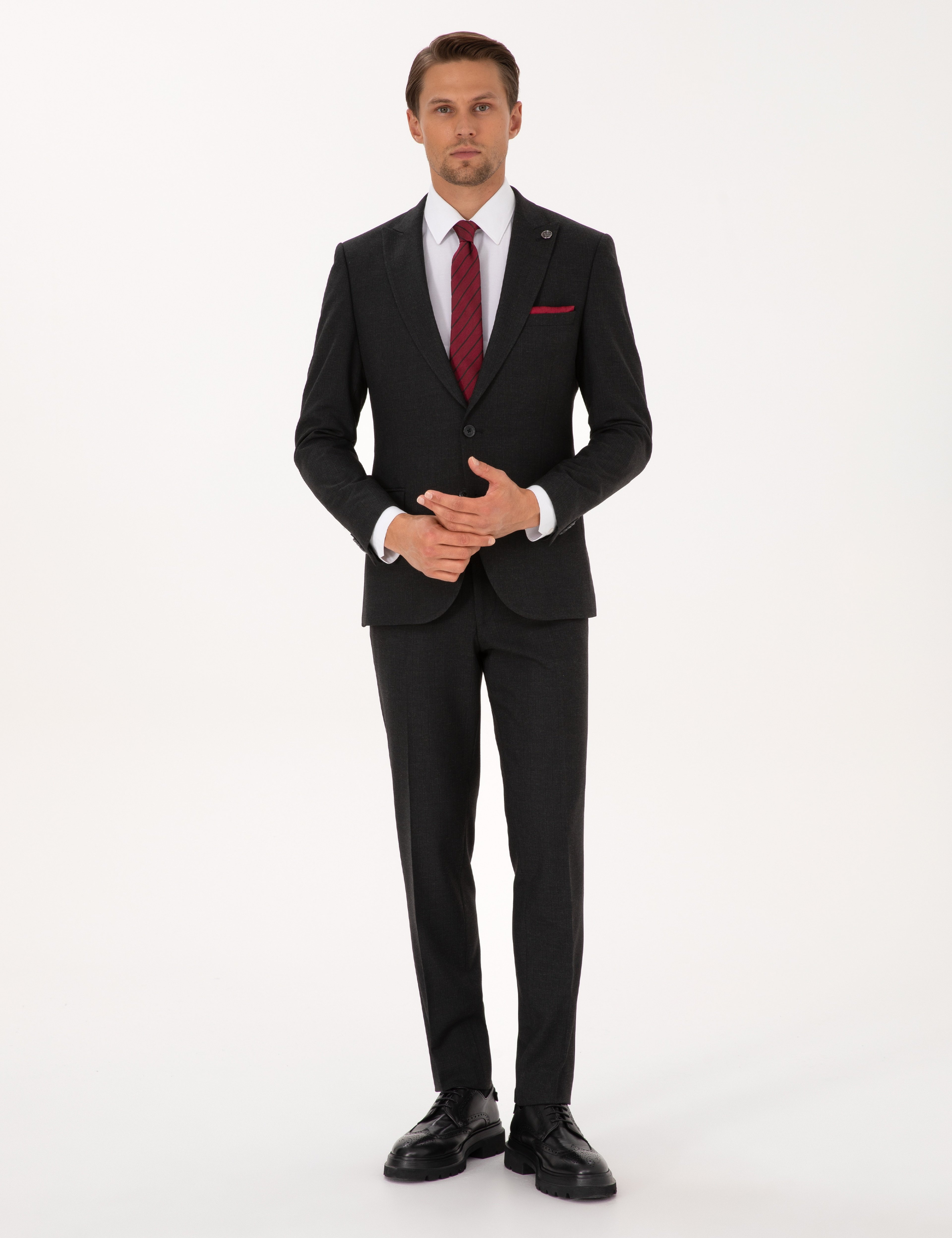 Antrasit Extra Slim Fit Takım Elbise