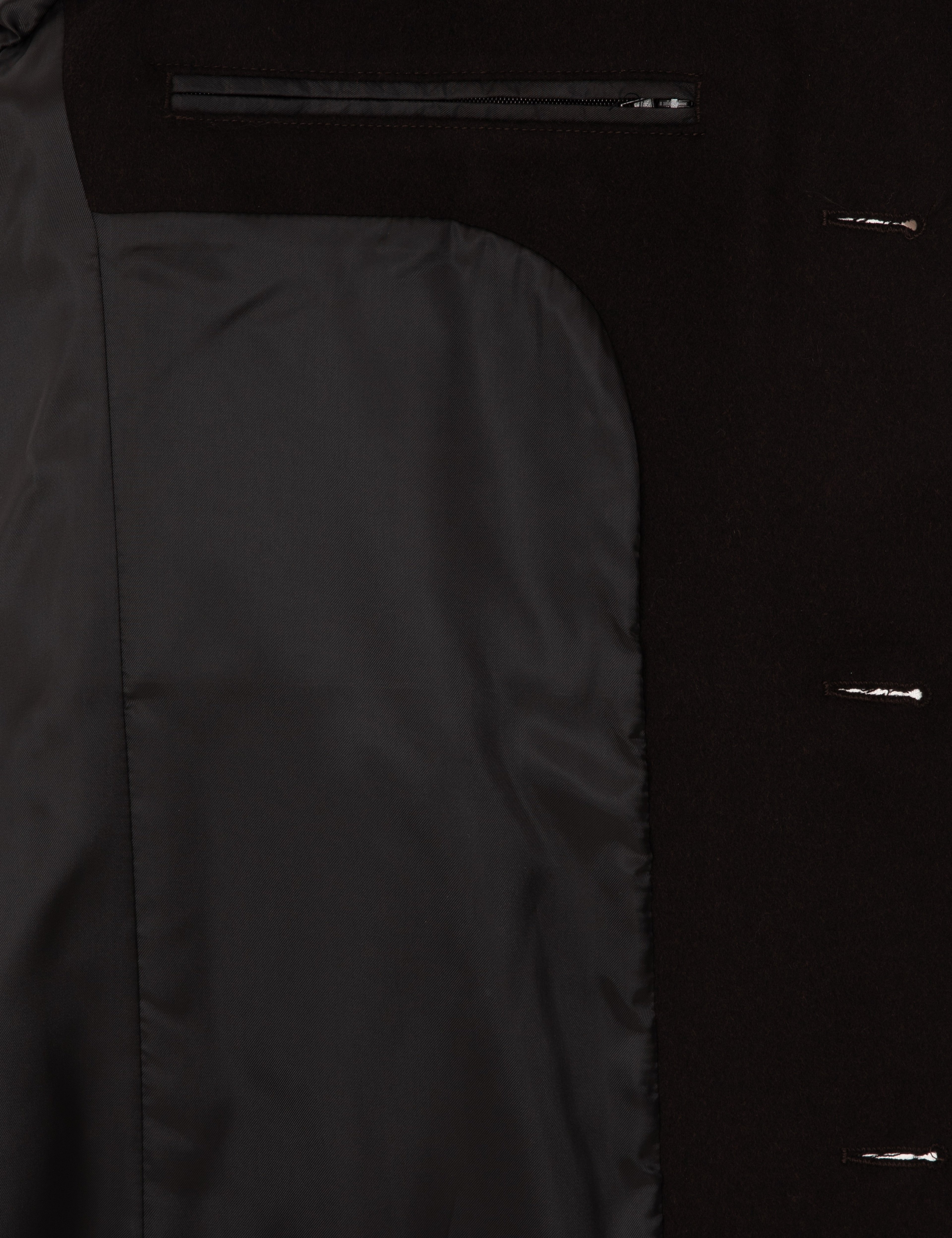Kahverengi Ex. Slim Fit Yün Karışımlı Kaşe Kaban