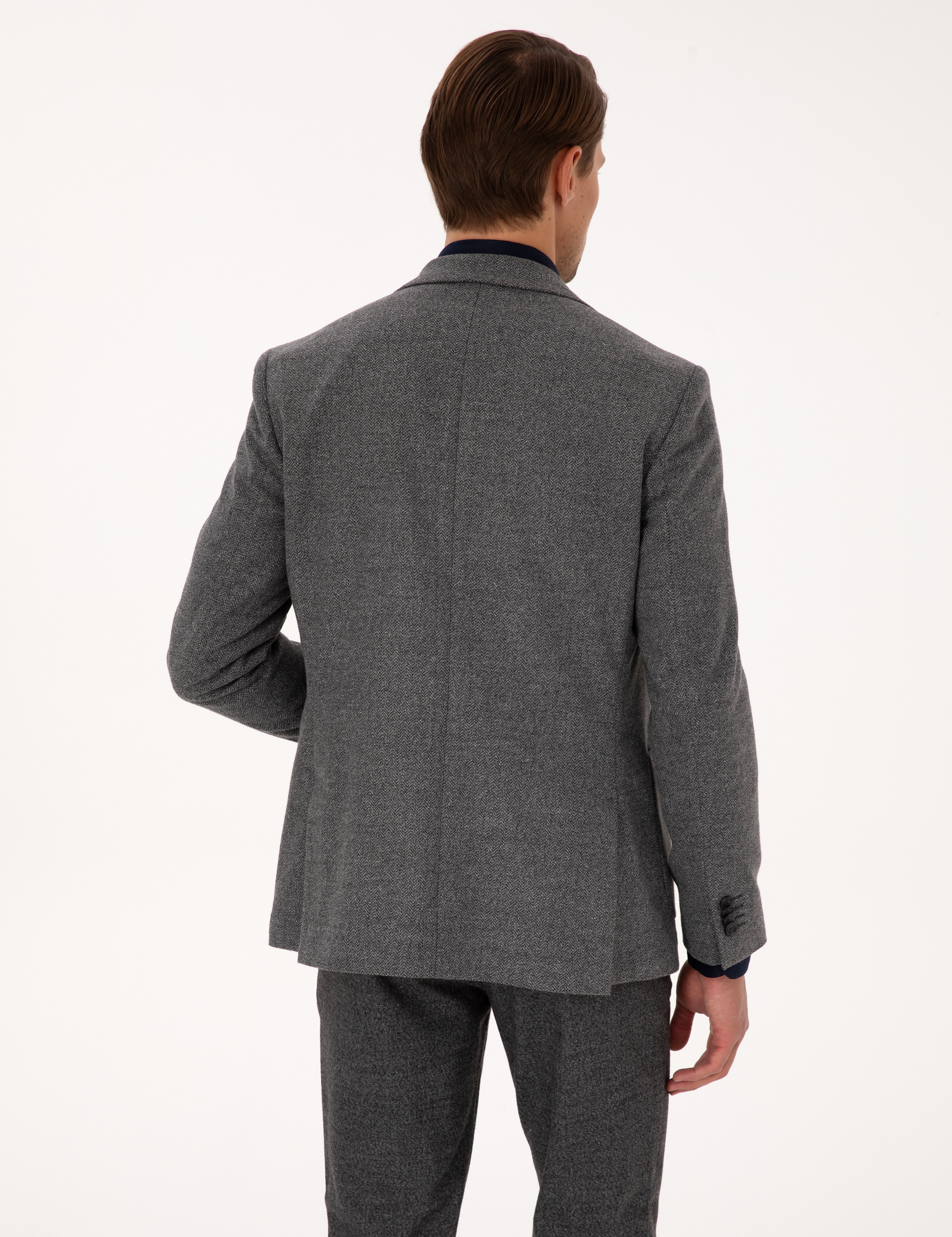 Füme Slim Fit Balıksırtı Ceket - Image 5