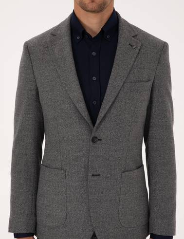 Füme Slim Fit Balıksırtı Ceket