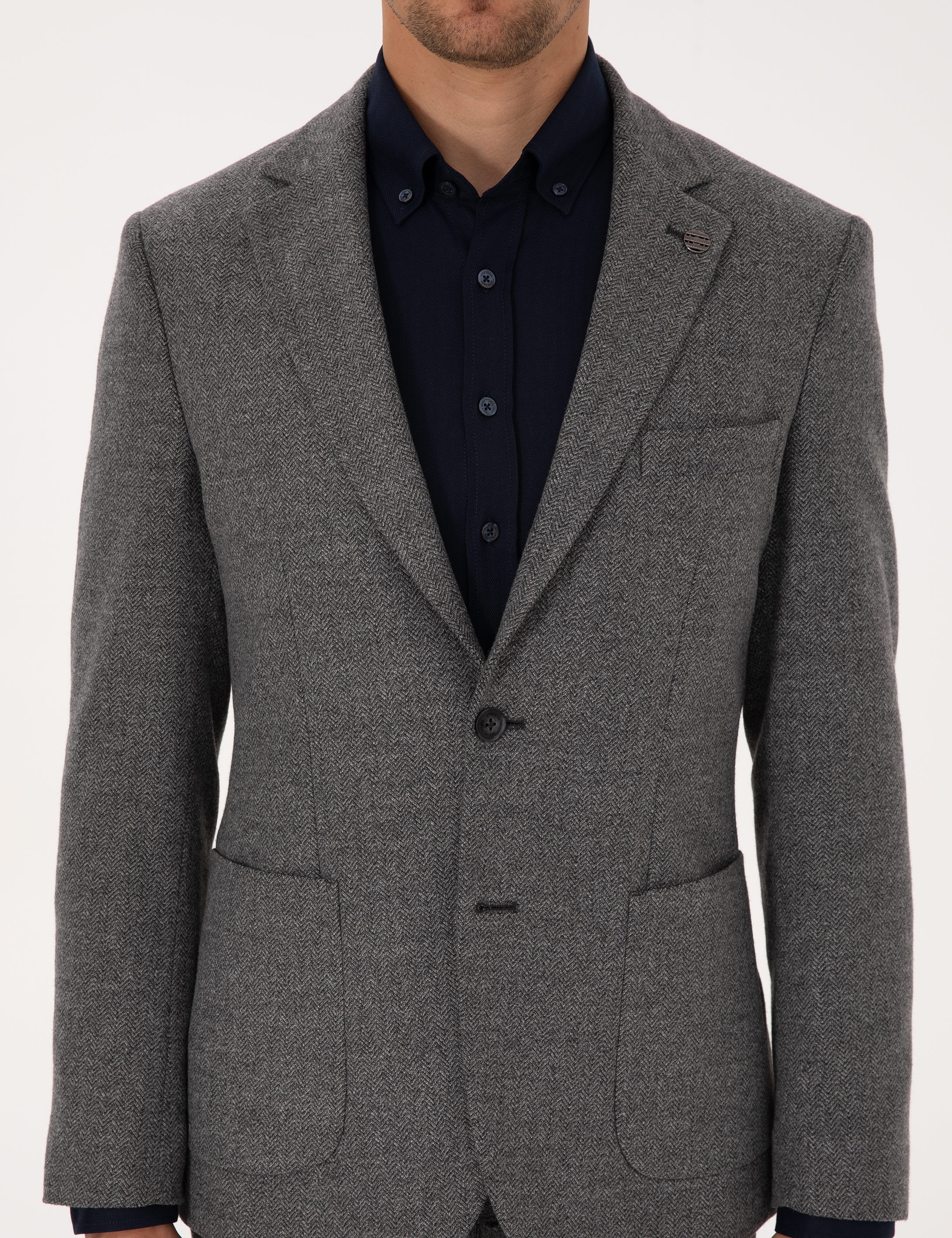 Füme Slim Fit Balıksırtı Ceket - Image 7