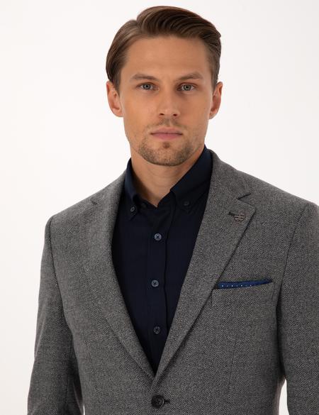 Füme Slim Fit Balıksırtı Ceket - 50317640017