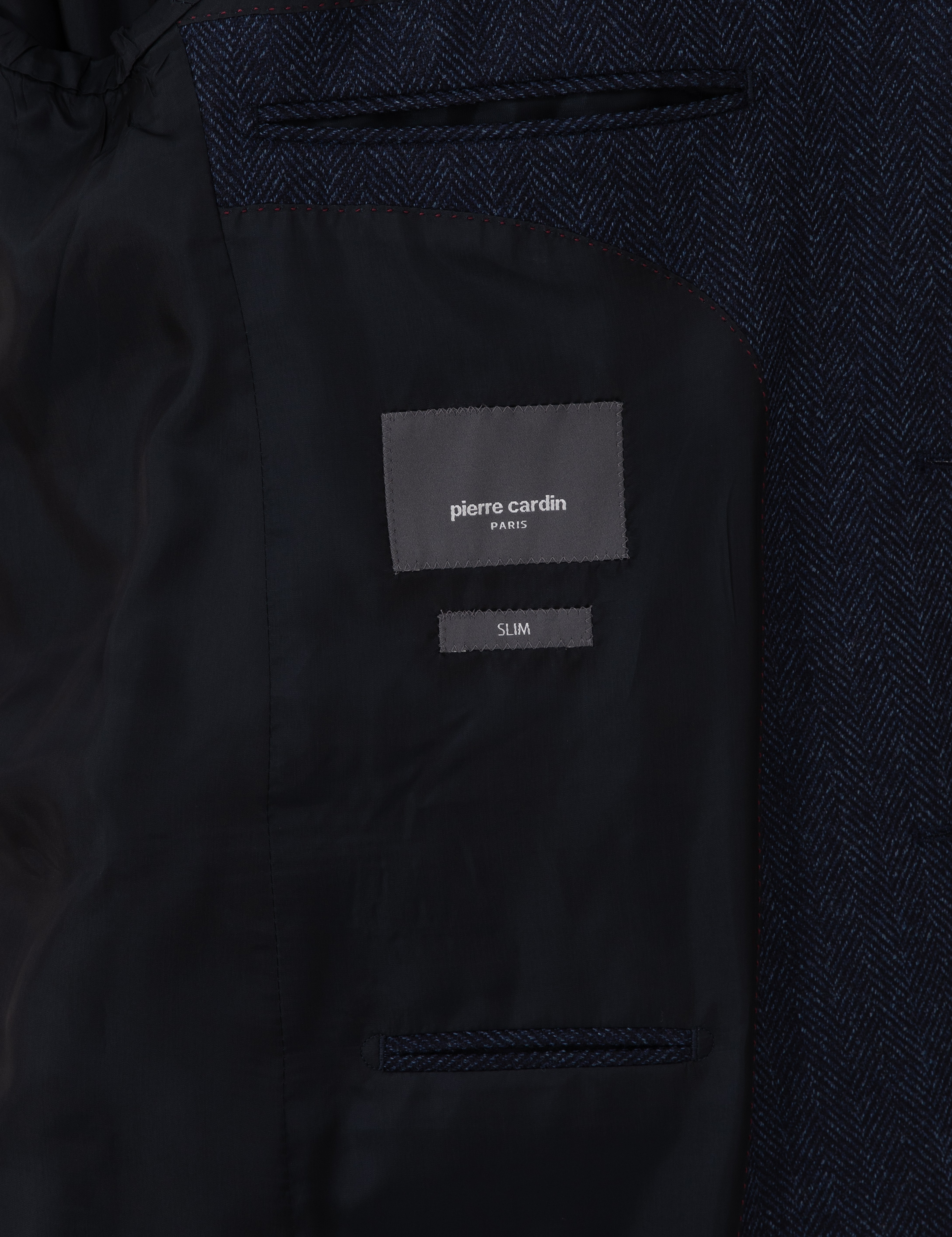 Lacivert Slim Fit Yün İpek Karışımlı Ceket - Image 6