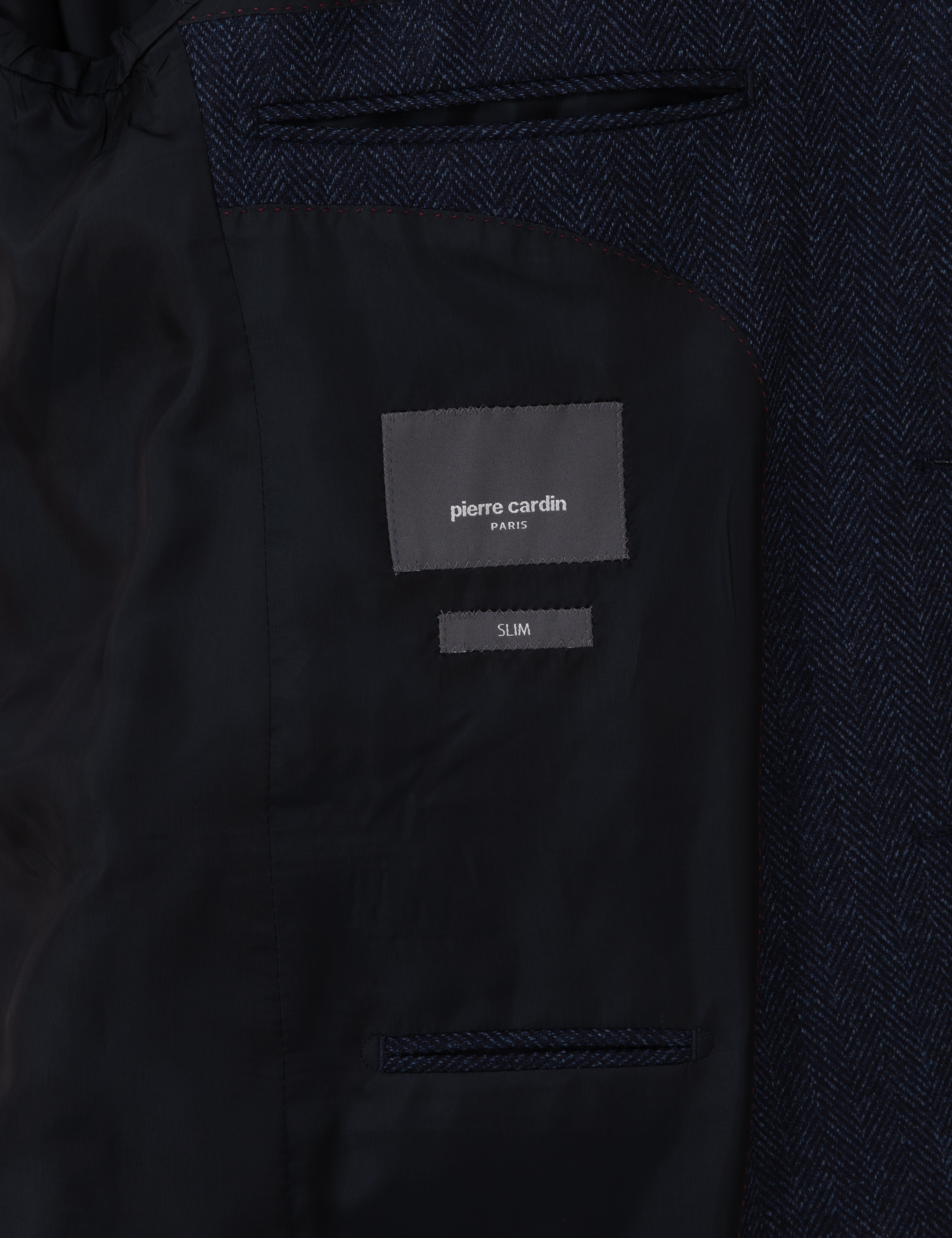 Lacivert Slim Fit Yün İpek Karışımlı Ceket