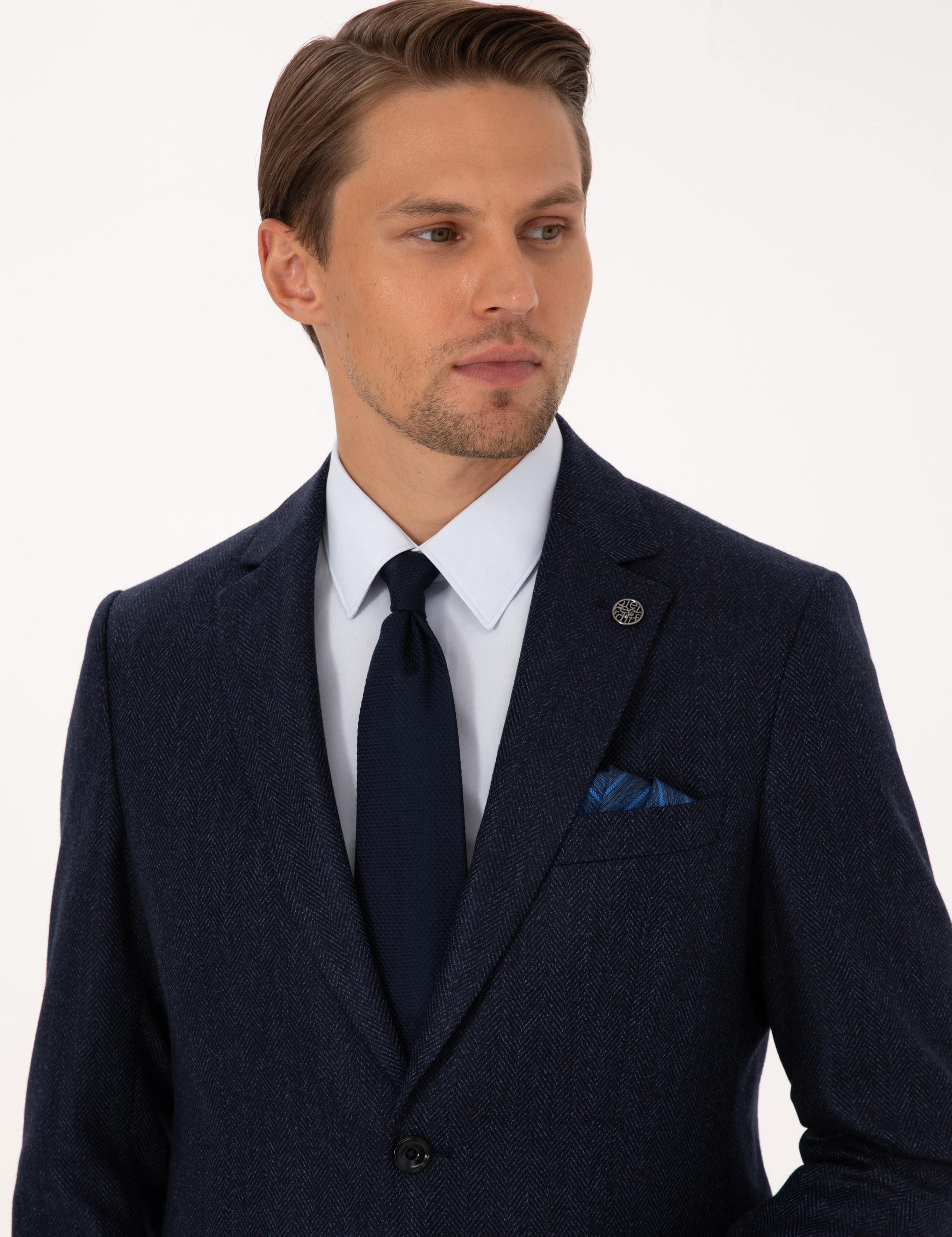 Lacivert Slim Fit Ceket