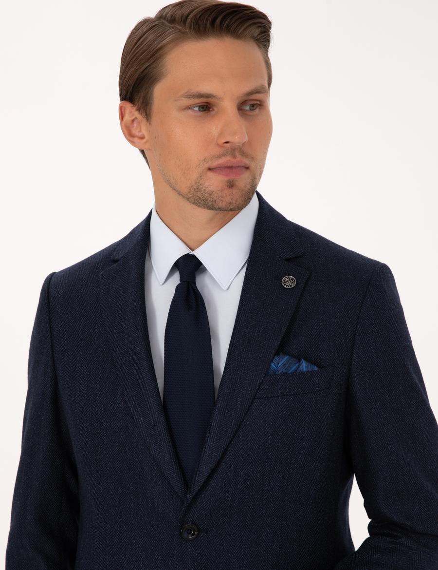 Lacivert Slim Fit Ceket