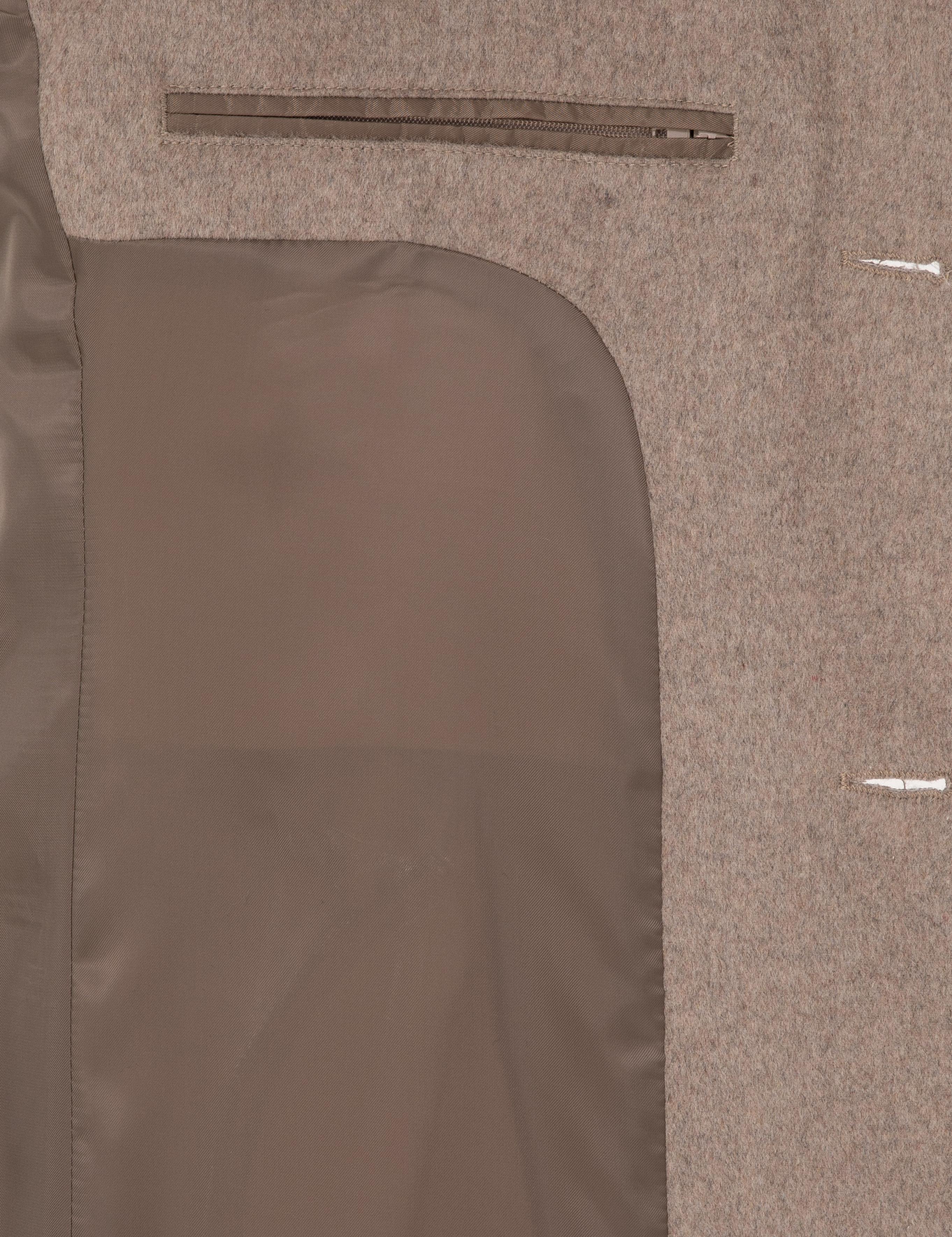 Bej Ex. Slim Fit Yün Karışımlı Kaşe Kaban