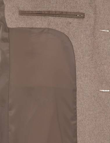 Bej Ex. Slim Fit Yün Karışımlı Kaşe Kaban