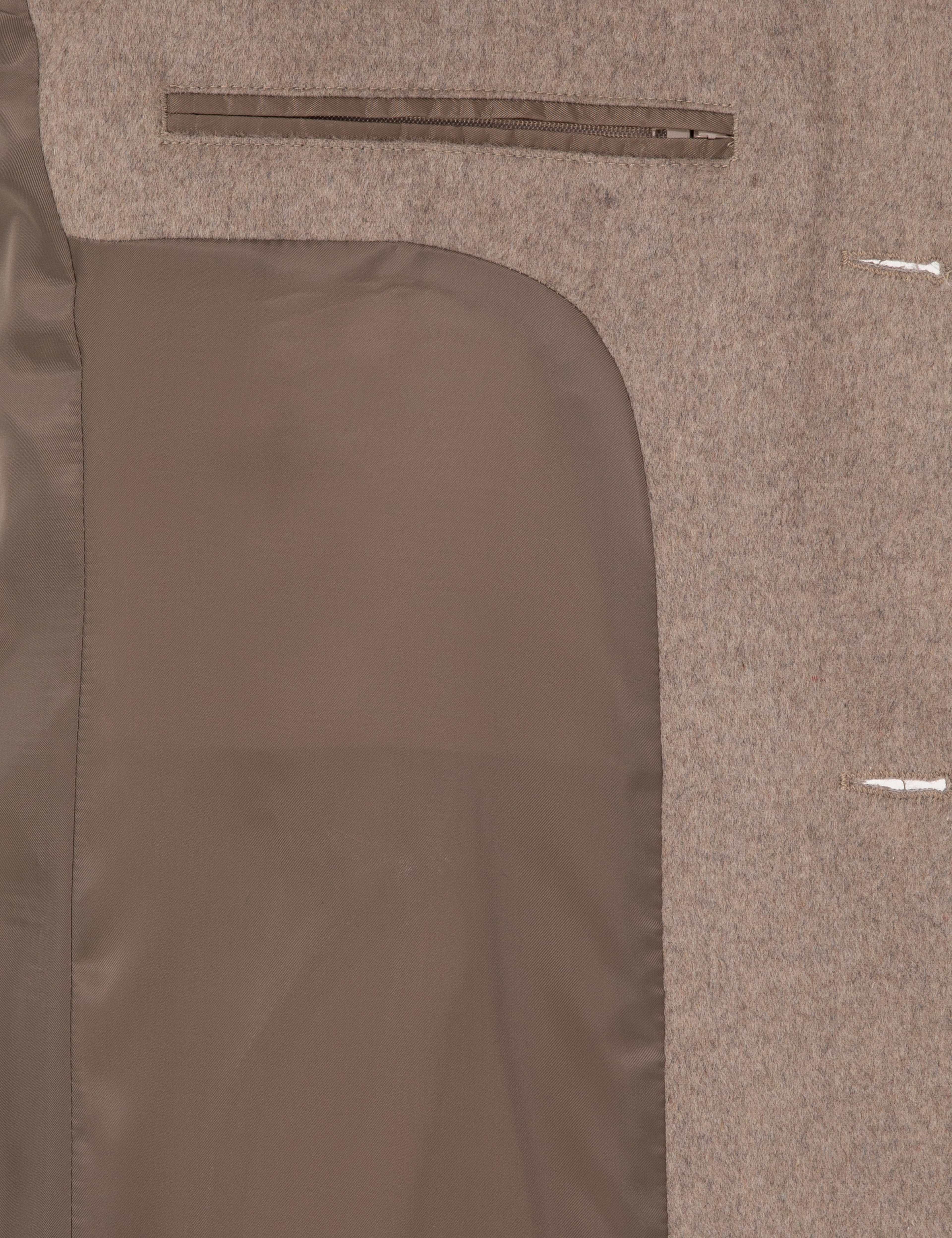 Bej Ex. Slim Fit Yün Karışımlı Kaşe Kaban - Image 6
