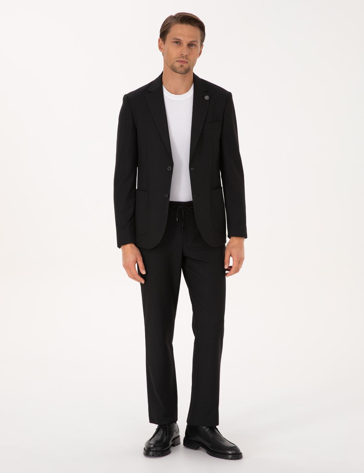 Siyah Slim Fit Takım Elbise