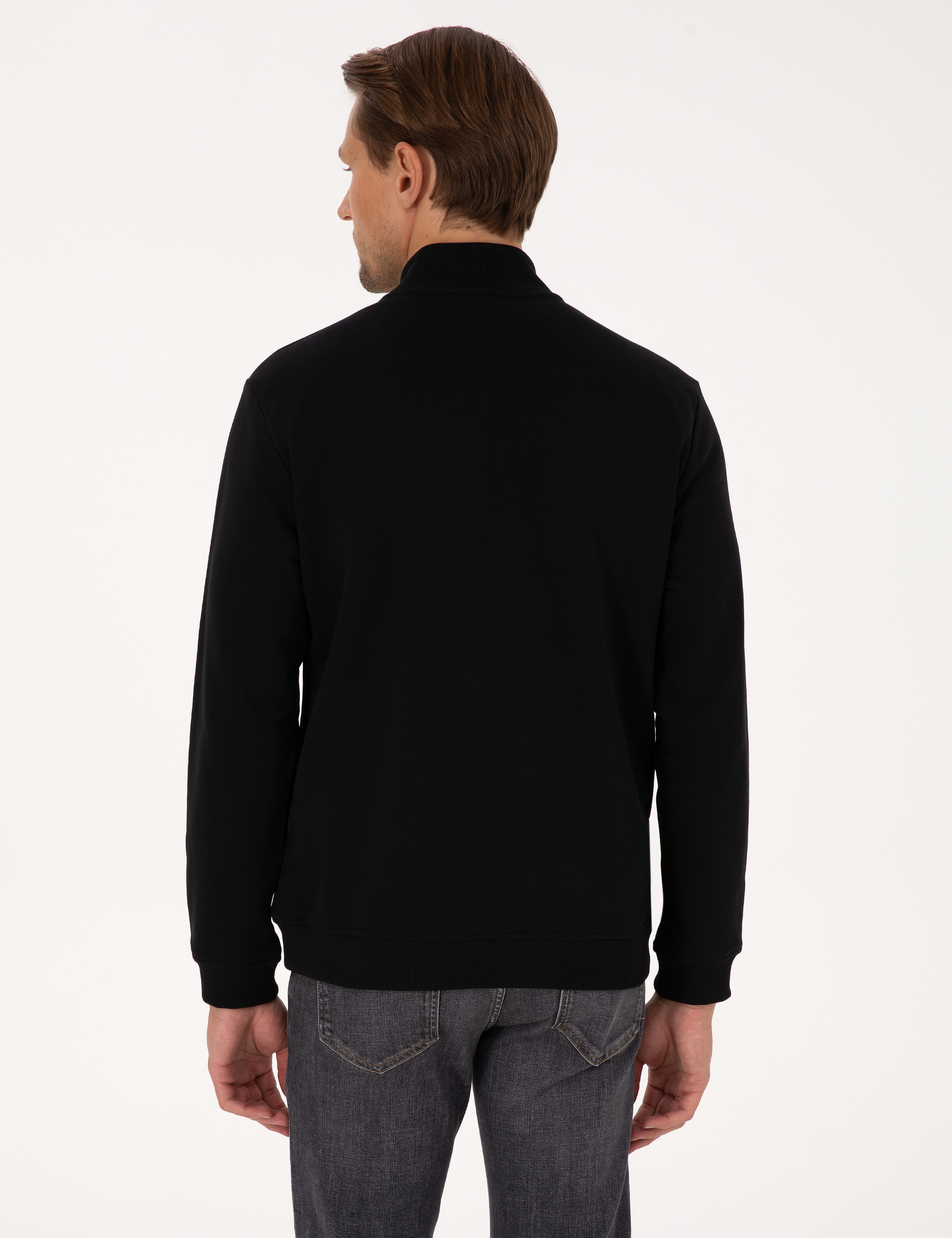 Siyah Regular Fit Sweatshirt - Image 5