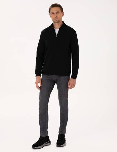 Siyah Regular Fit Sweatshirt