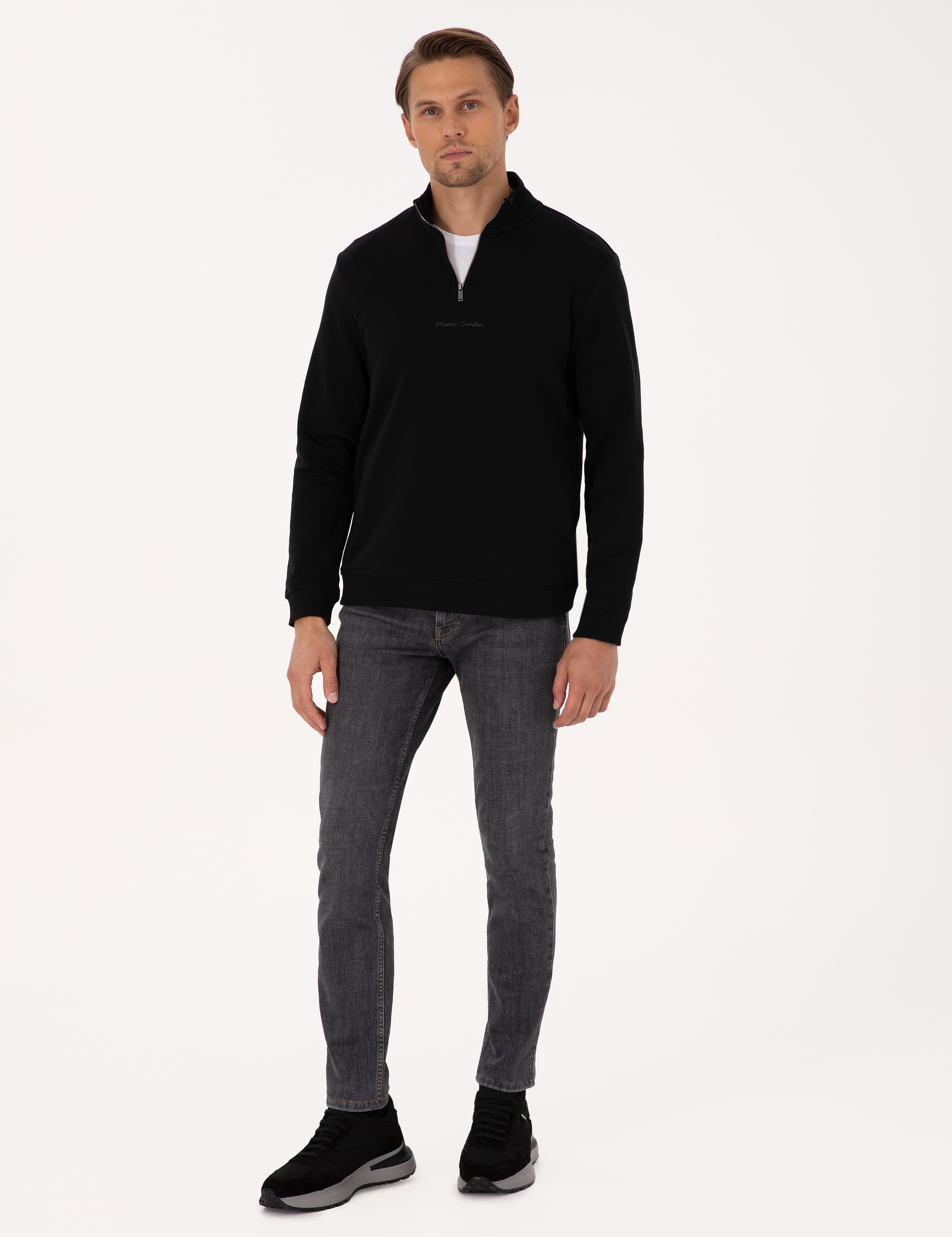 Siyah Regular Fit Sweatshirt - Image 4