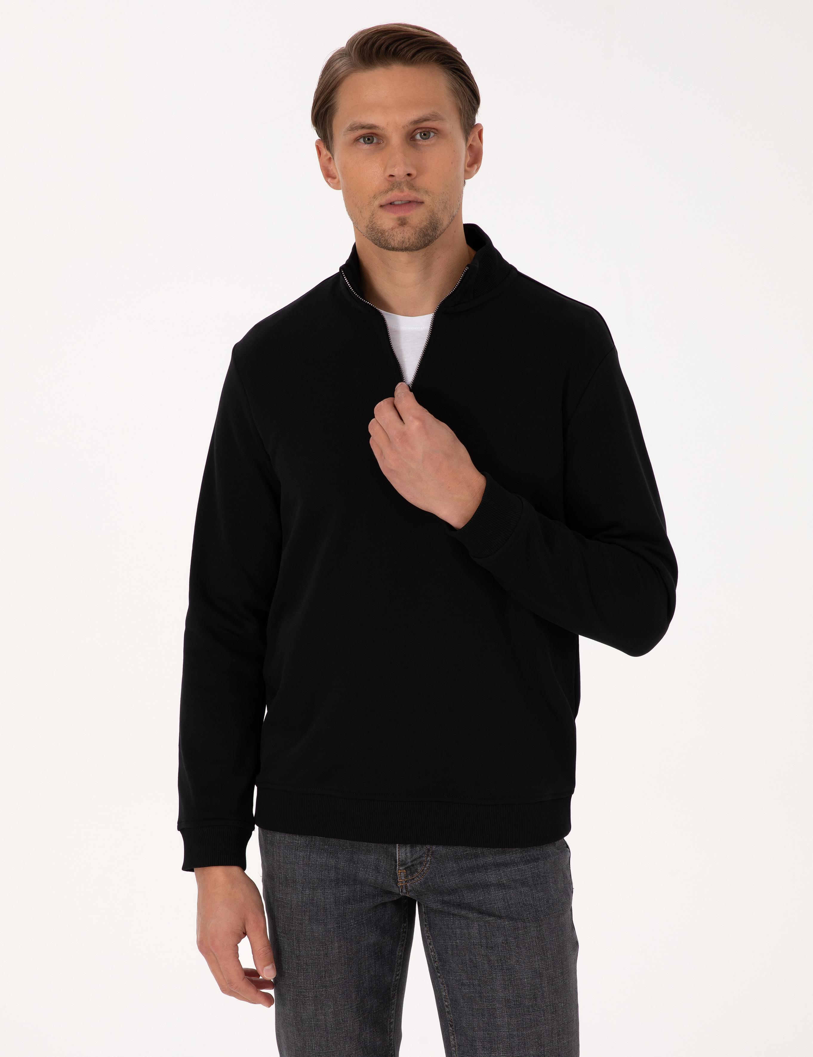 Siyah Regular Fit Sweatshirt