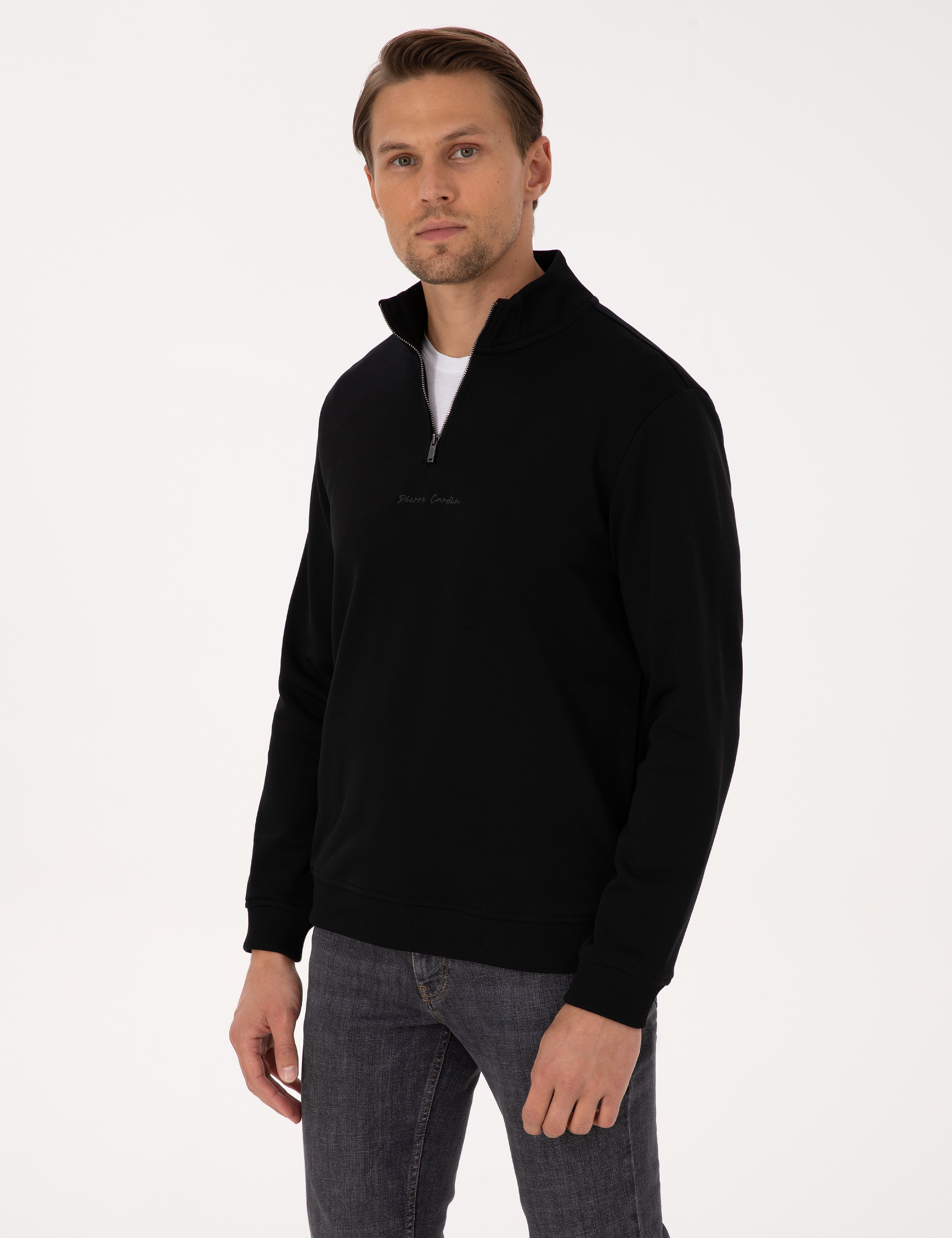 Siyah Regular Fit Sweatshirt - Image 1