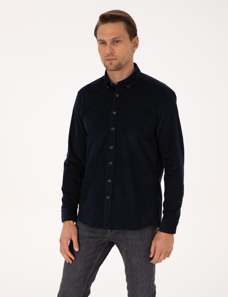 Lacivert Regular Fit Uzun Kollu Gömlek - 50310139073