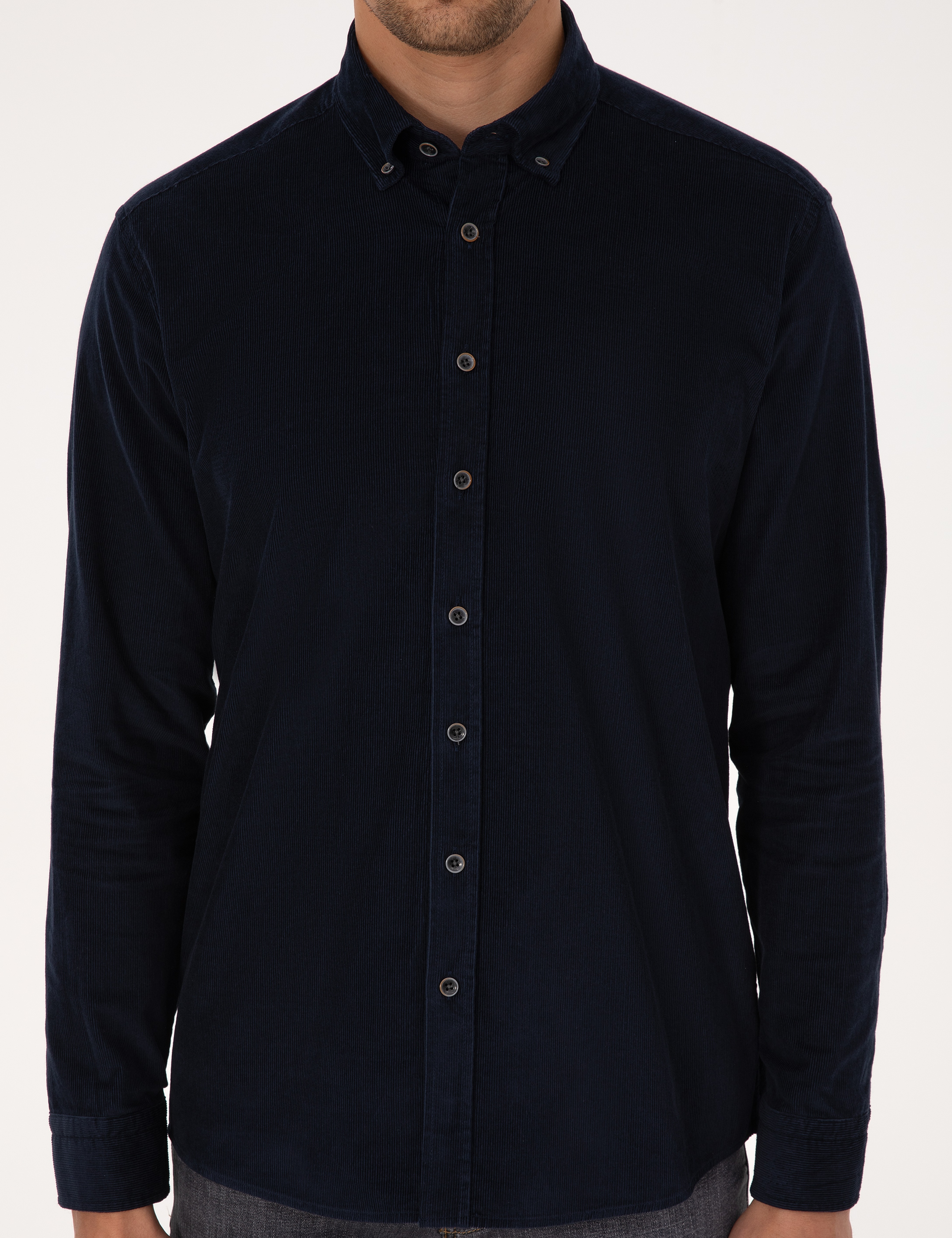 Lacivert Regular Fit Uzun Kollu Gömlek - Image 6