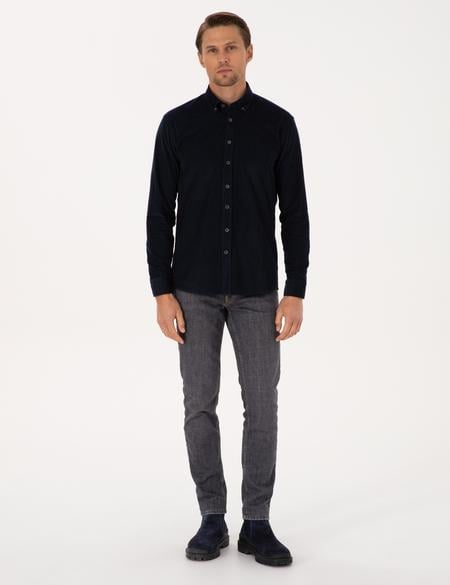 Lacivert Regular Fit Uzun Kollu Gömlek - 50310139073