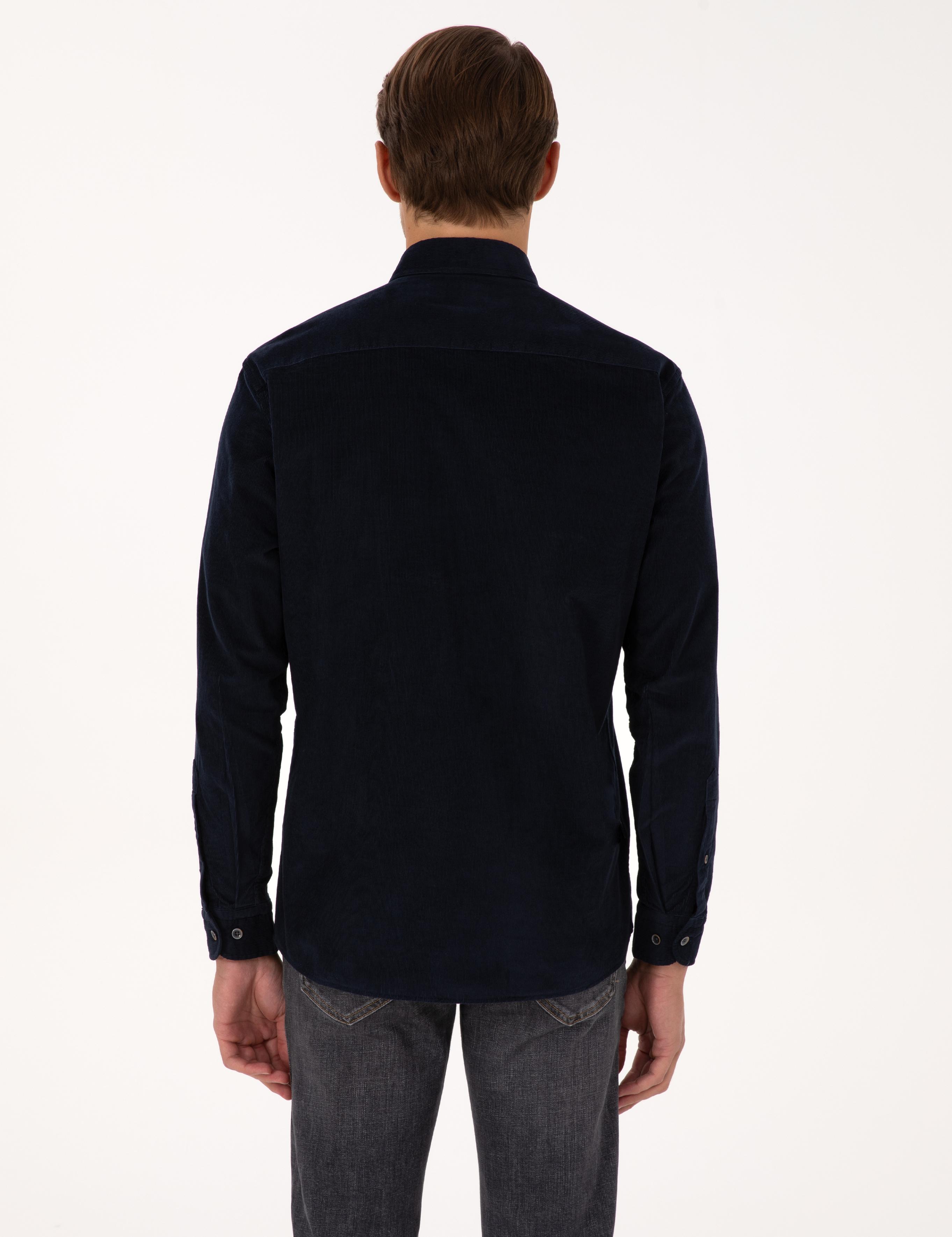 Lacivert Regular Fit Uzun Kollu Gömlek