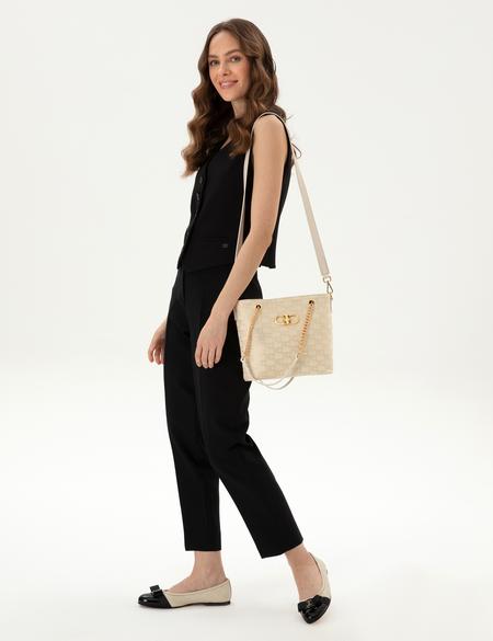 Ekru Omuz Çantası - 50318413002