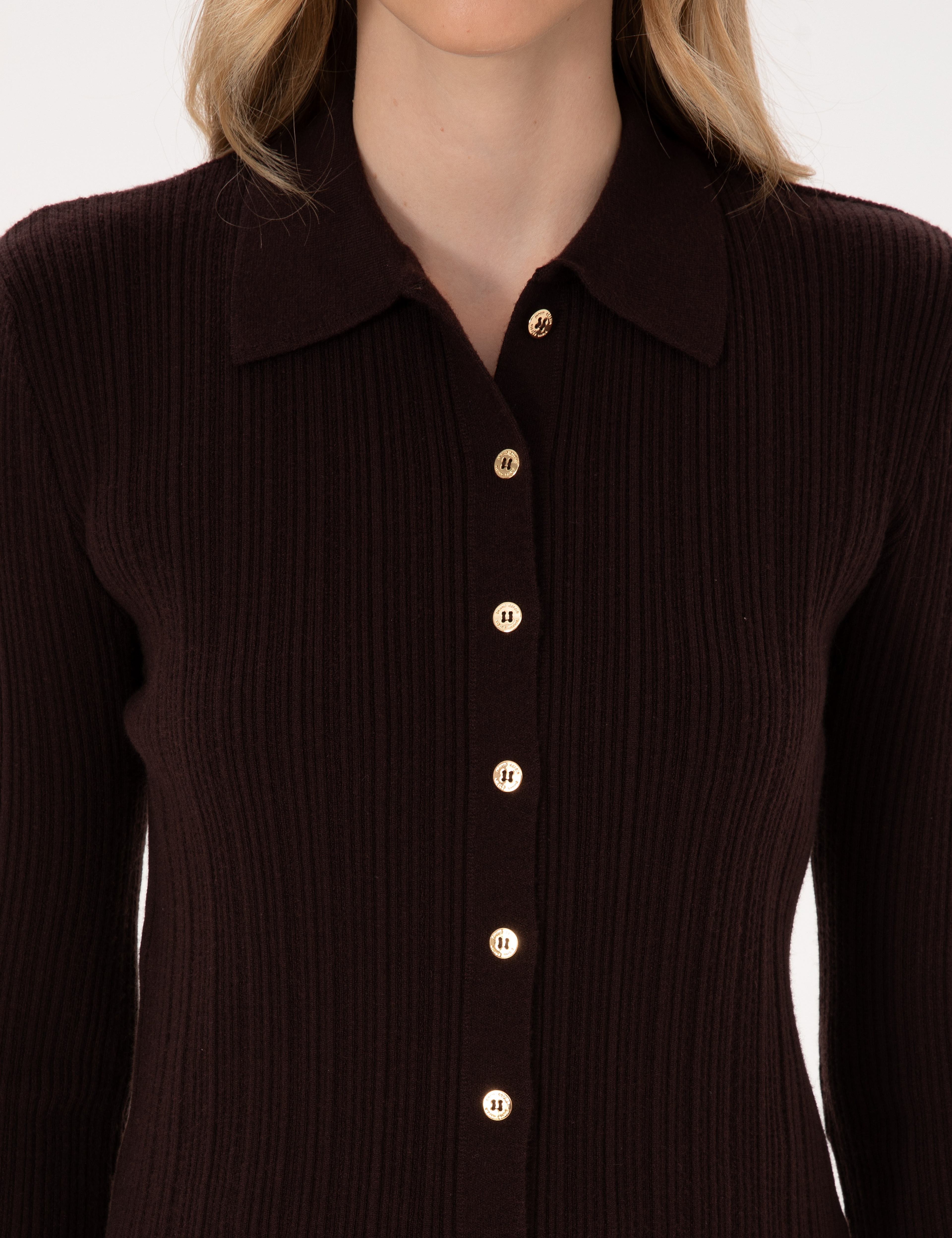 Kahverengi Slim Fit Triko Hırka - Image 6