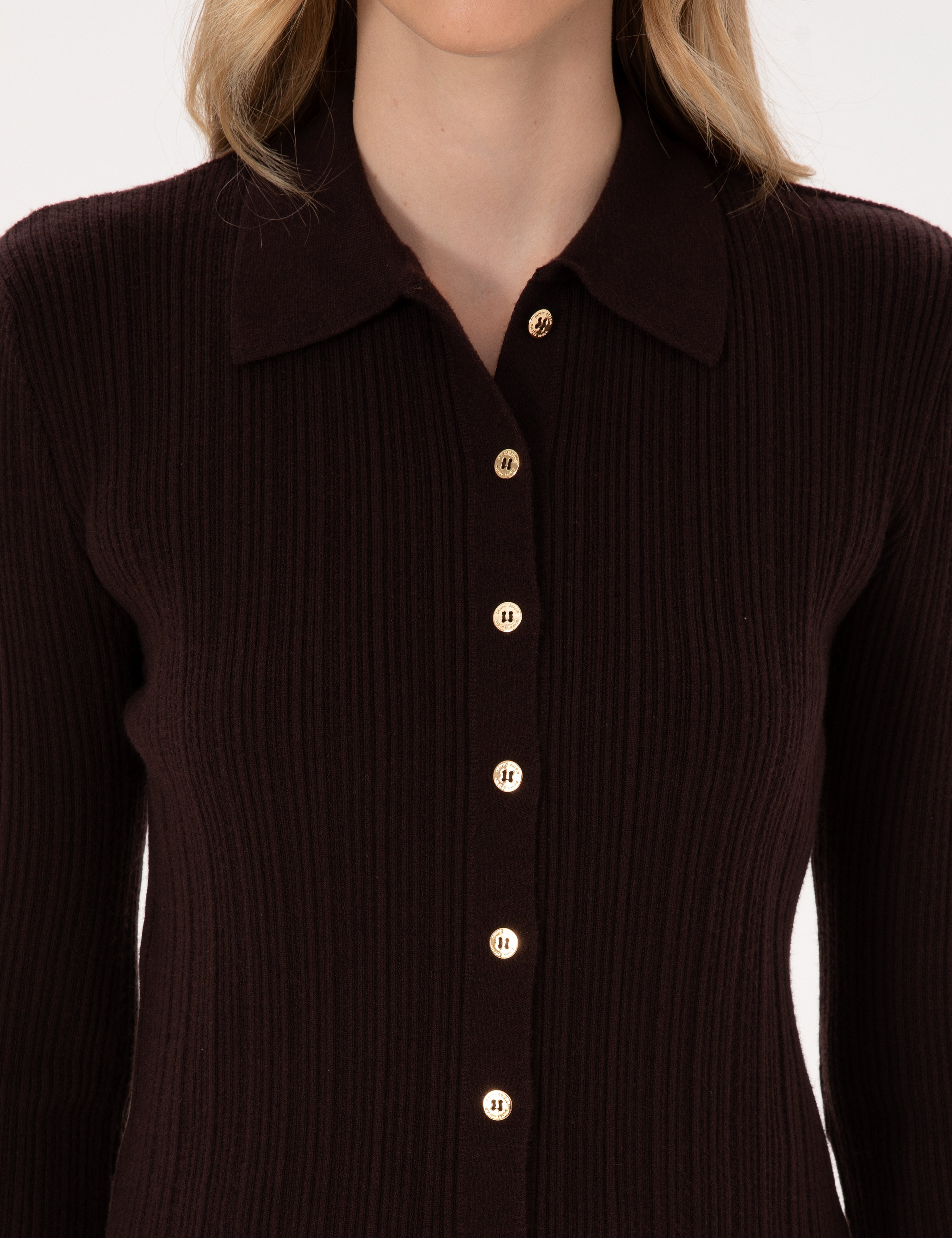 Kahverengi Slim Fit Triko Hırka