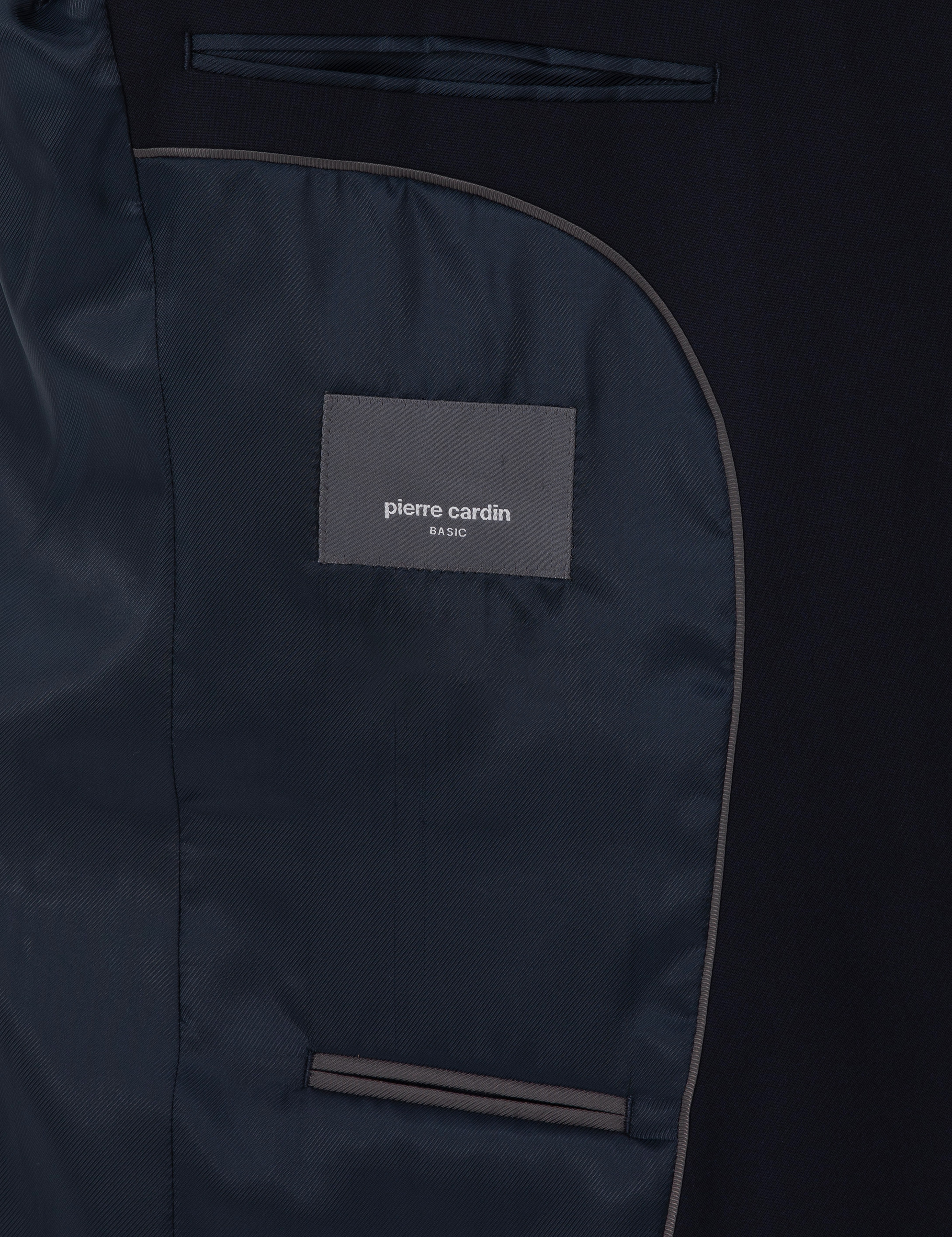 Lacivert Extra Slim Fit Çizgili Kruvaze Takım Elbise - Image 6