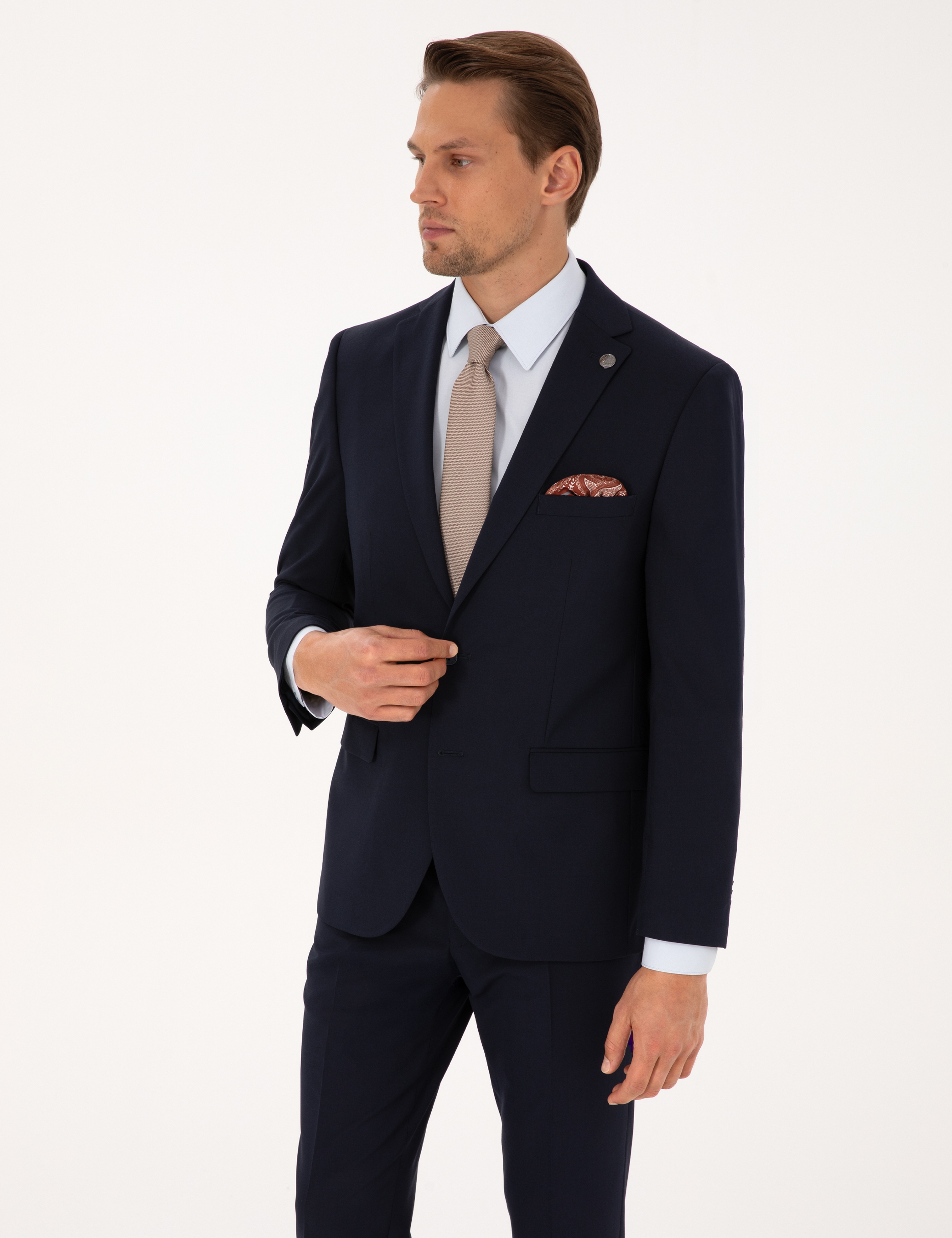 Lacivert Slim Fit Takım Elbise - Image 3