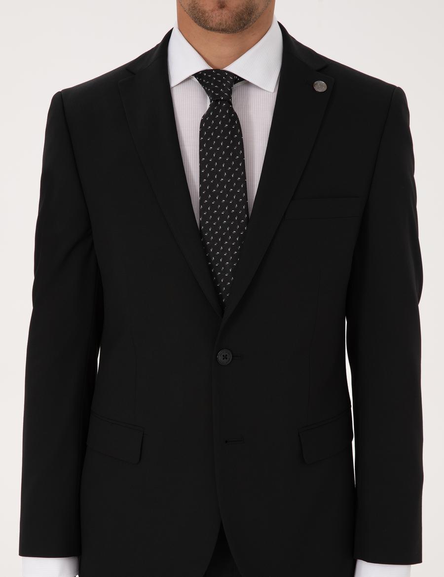 Siyah Slim Fit Takım Elbise